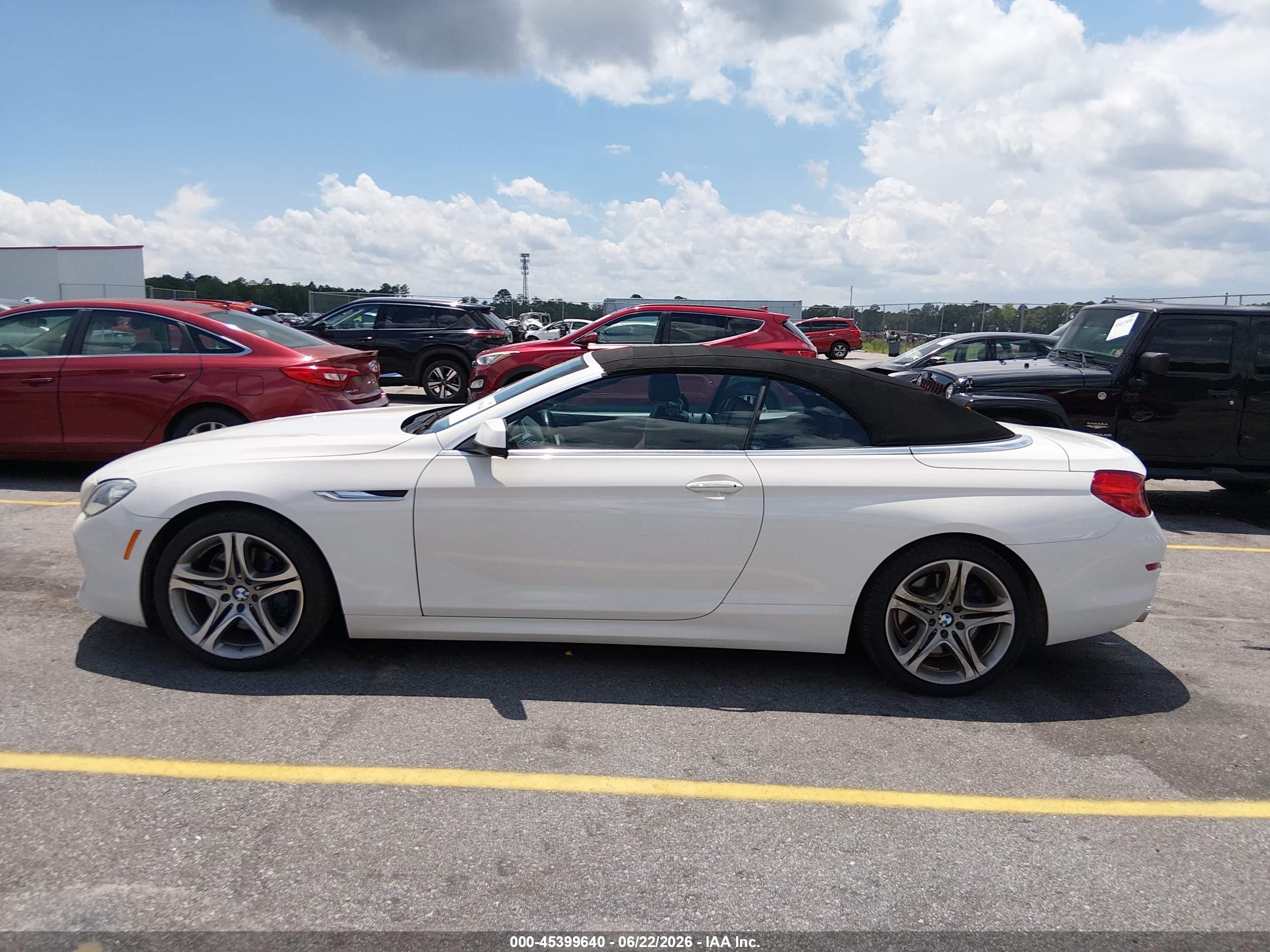 2012 Bmw 650i White vin: WBALZ3C5XCDL71463