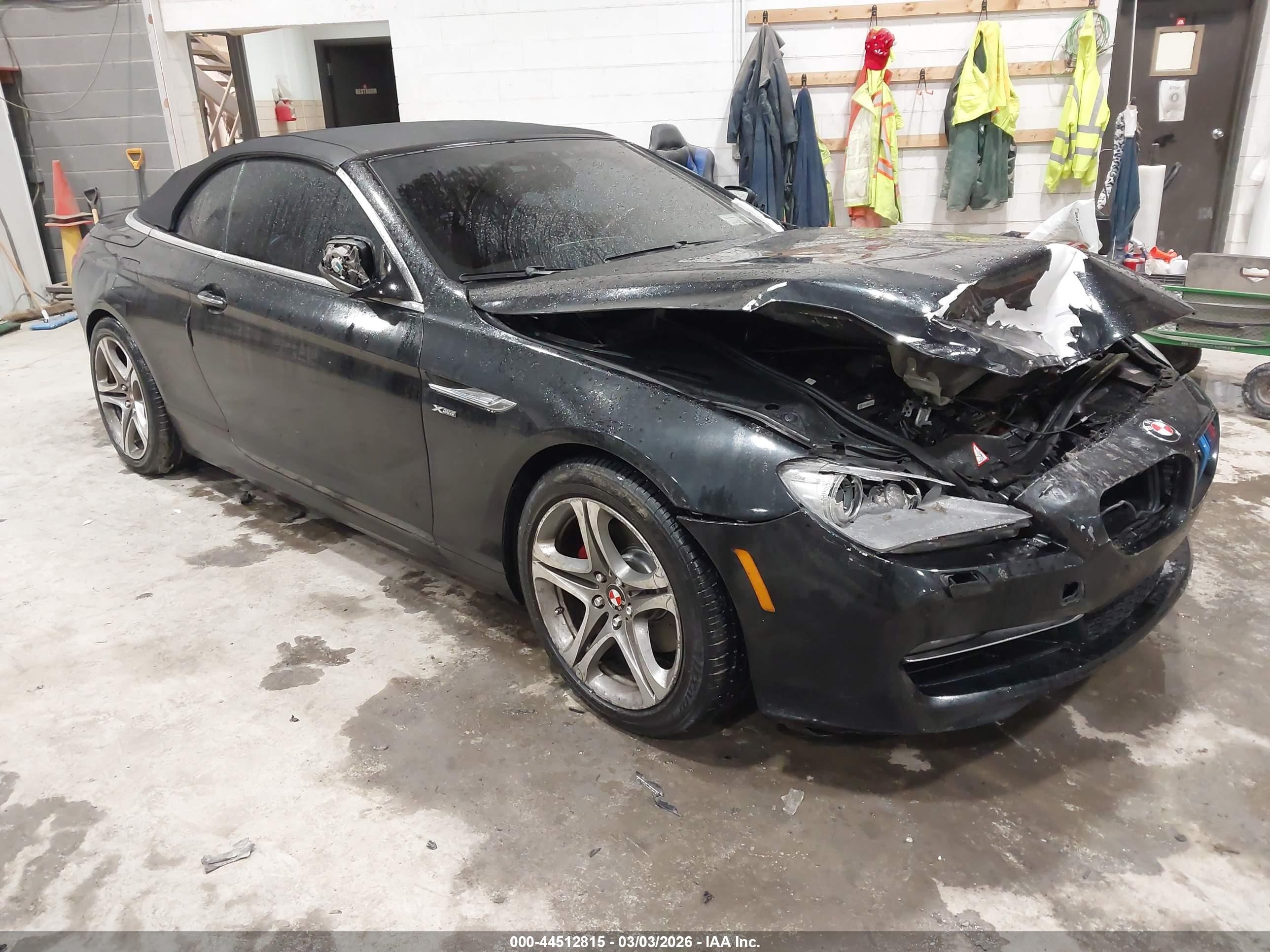 2012 Bmw 650i Xdrive Black vin: WBALZ5C59CC619817