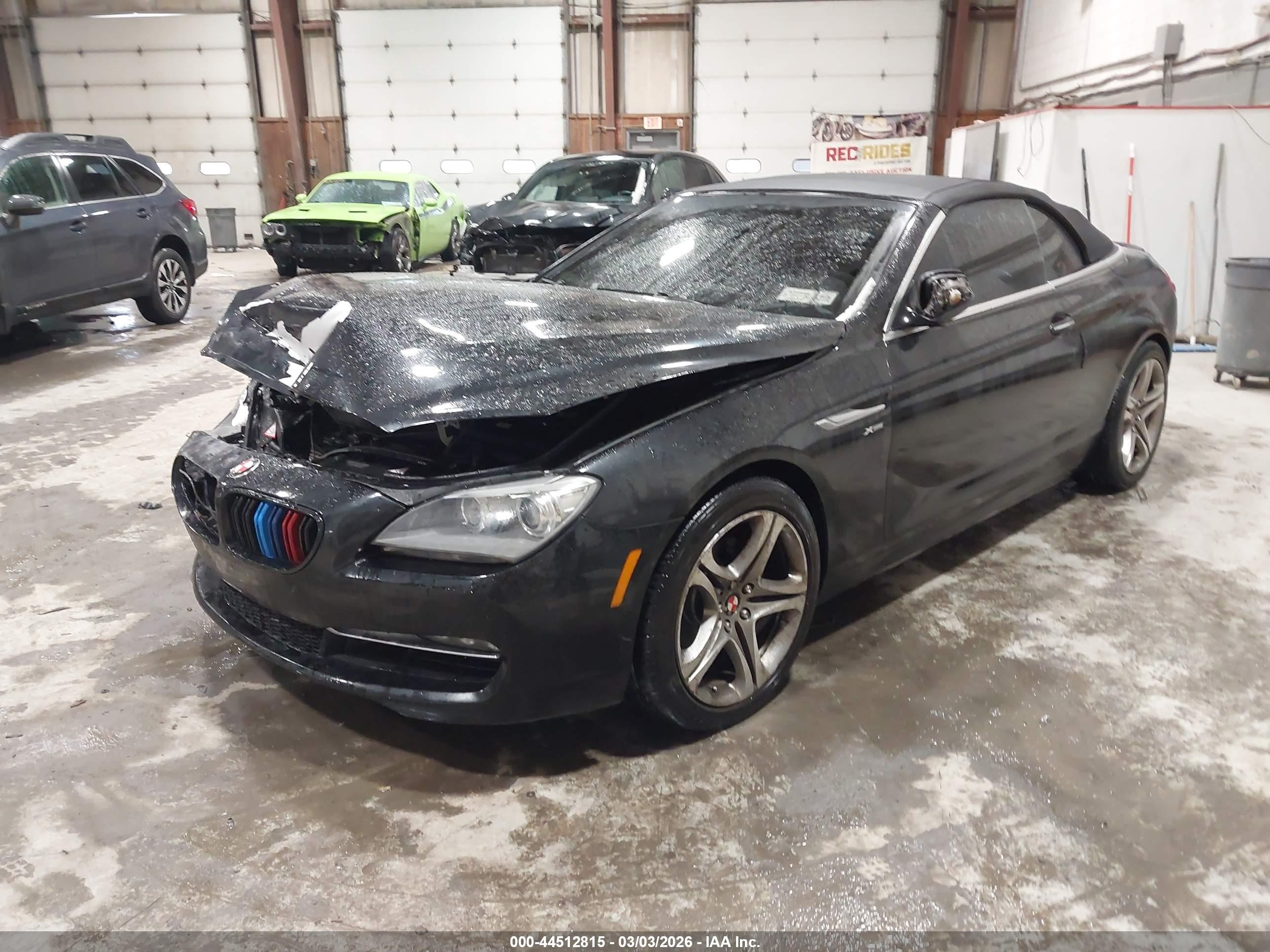2012 Bmw 650i Xdrive Black vin: WBALZ5C59CC619817