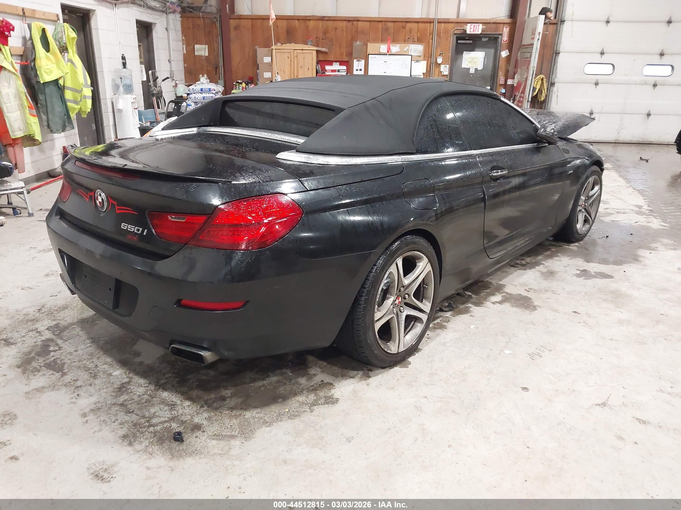 2012 Bmw 650i Xdrive Black vin: WBALZ5C59CC619817