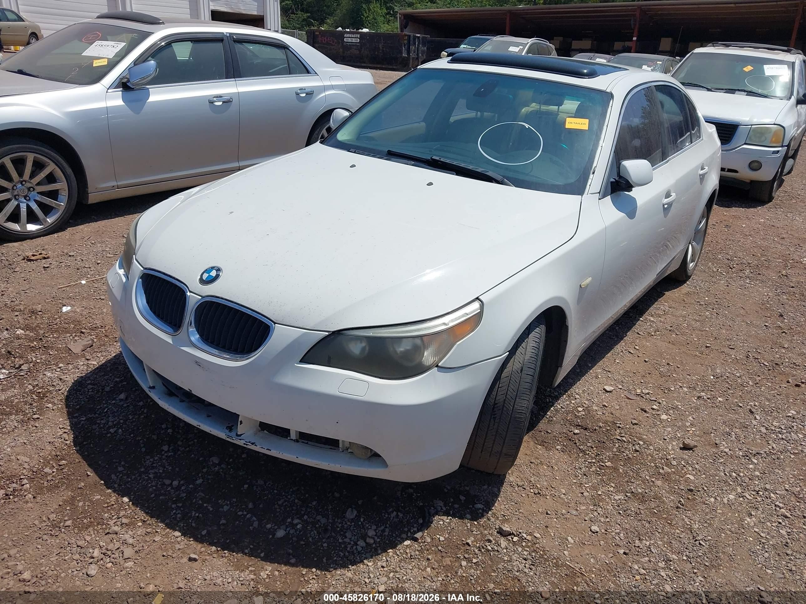2005 Bmw 525i   White vin: WBANA53525B858828