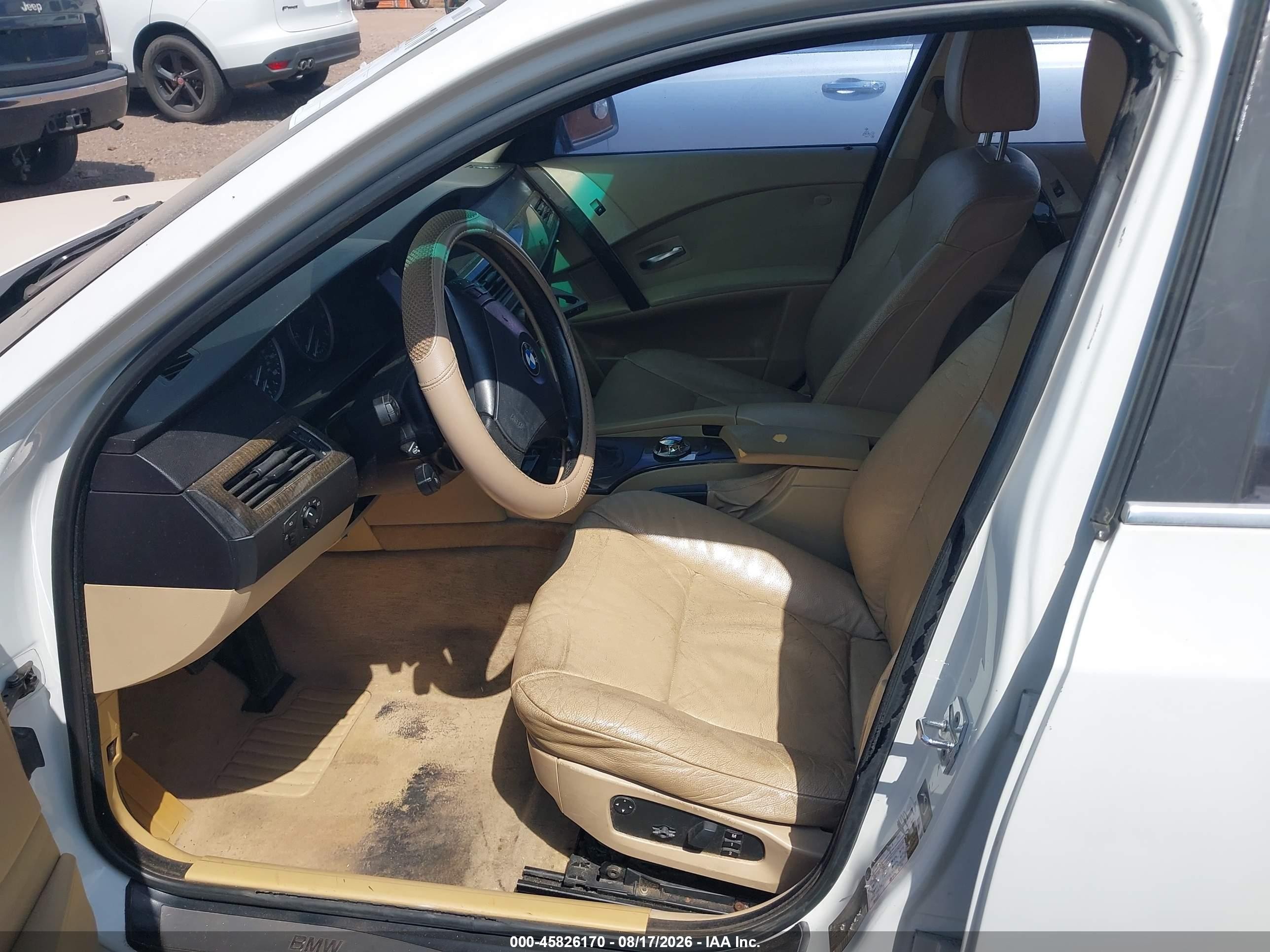 2005 Bmw 525i   White vin: WBANA53525B858828