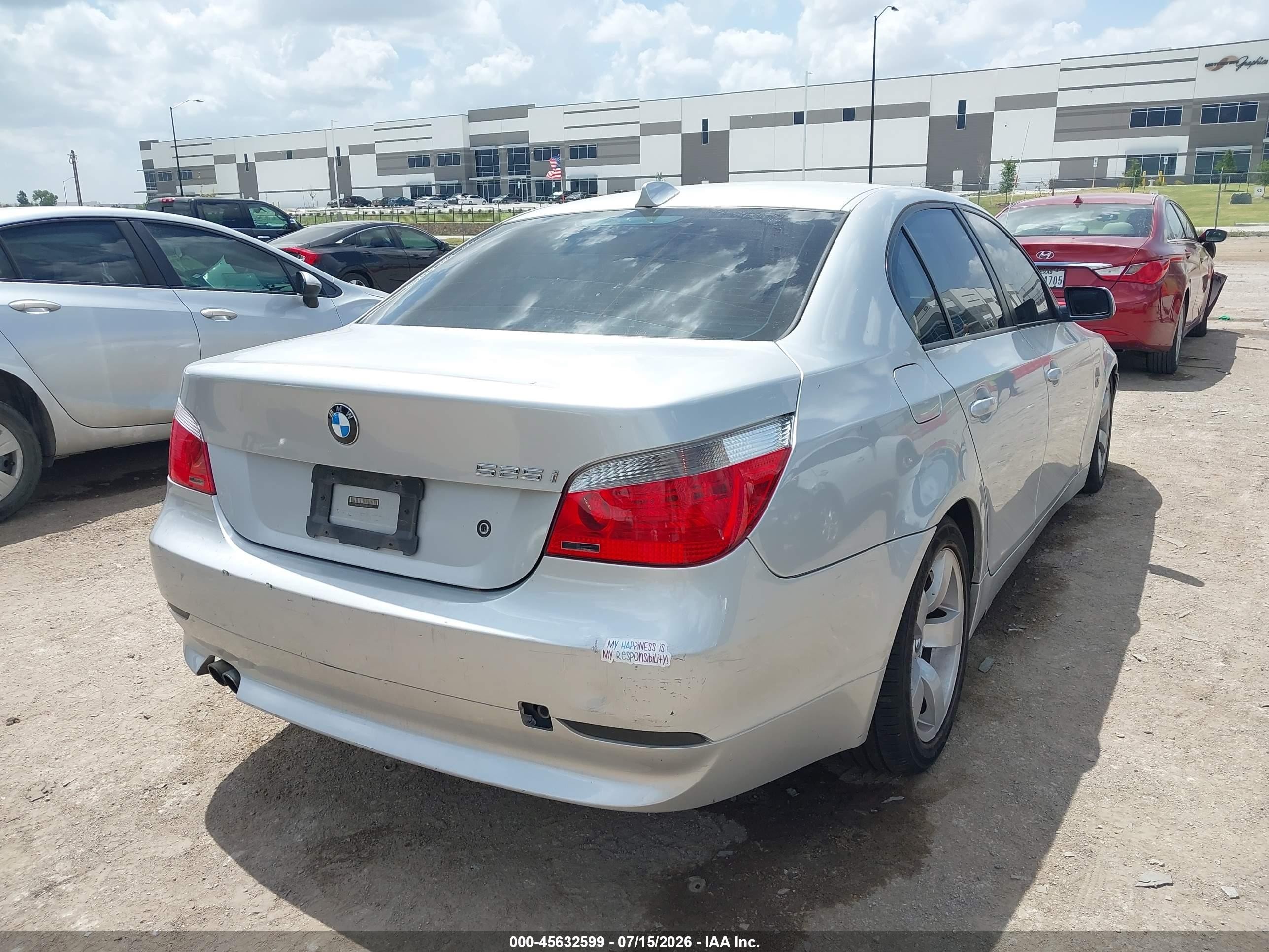 2005 Bmw 525i   Silver vin: WBANA53585B856825