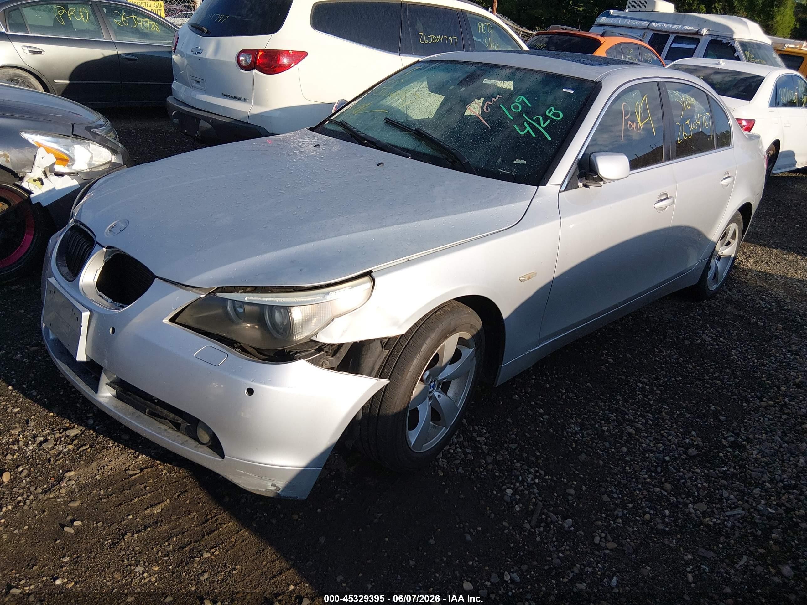 2004 Bmw 530i   Silver vin: WBANA73524B803919