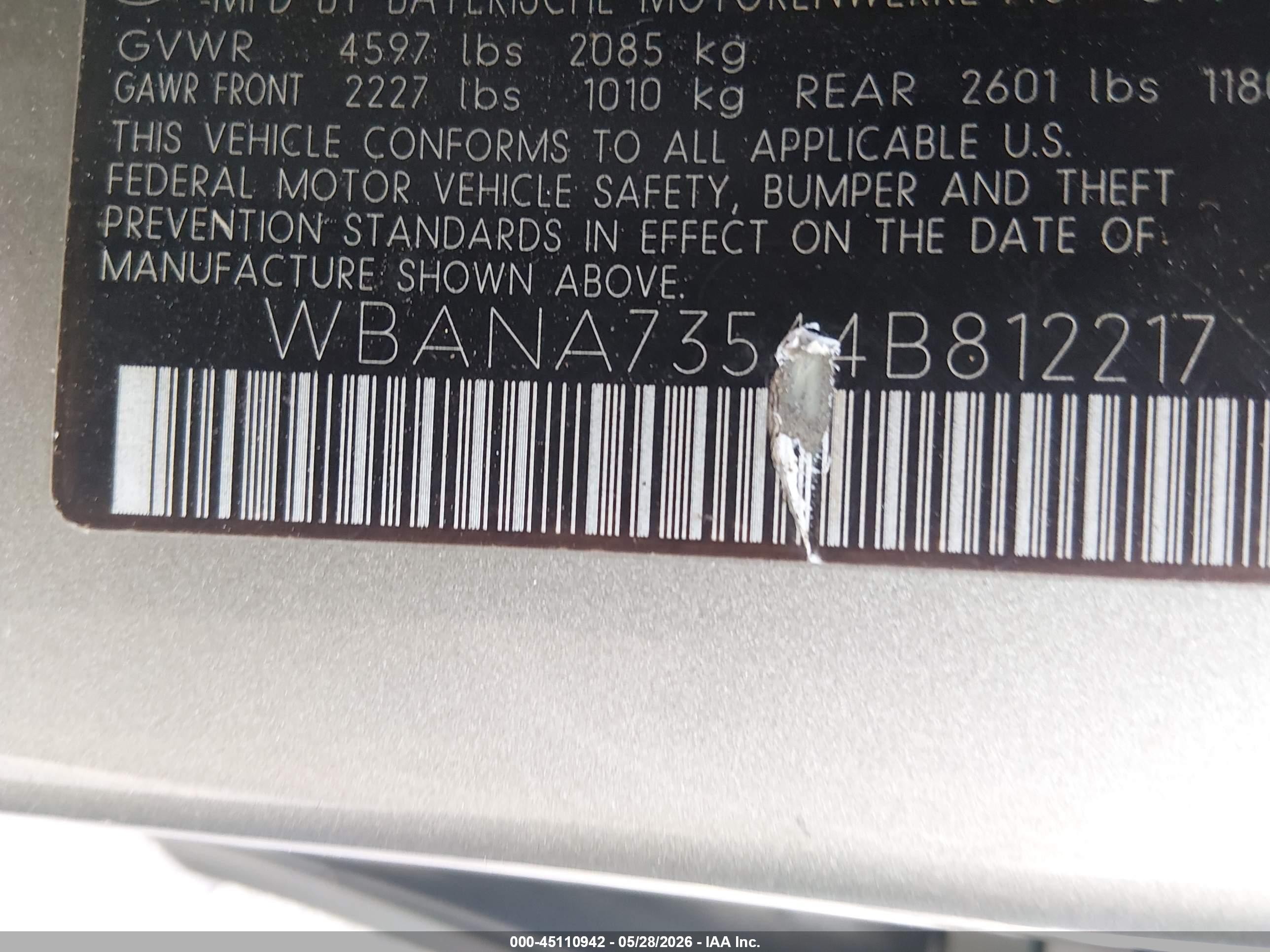 2004 Bmw 530i   Tan vin: WBANA73544B812217