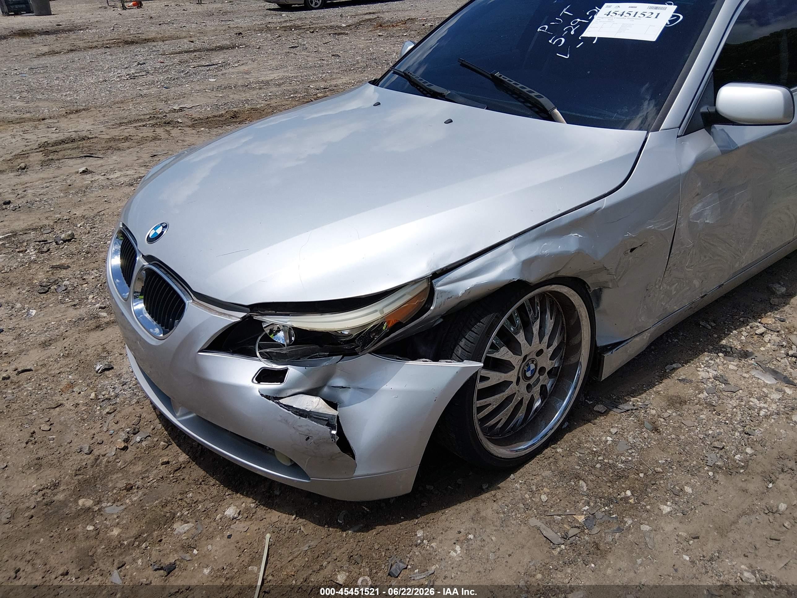 2004 Bmw 530i   Silver vin: WBANA73594B063690