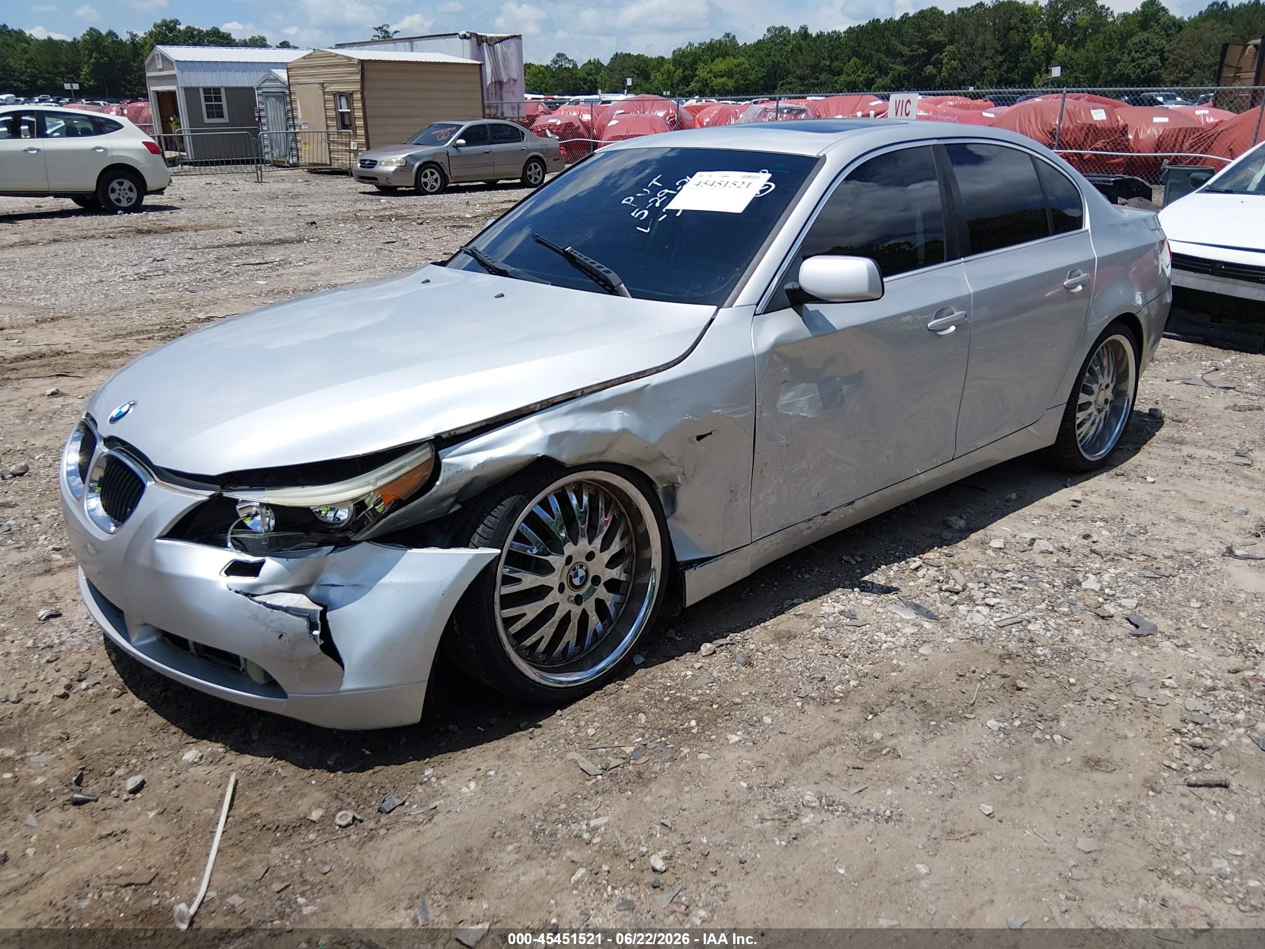 2004 Bmw 530i   Silver vin: WBANA73594B063690