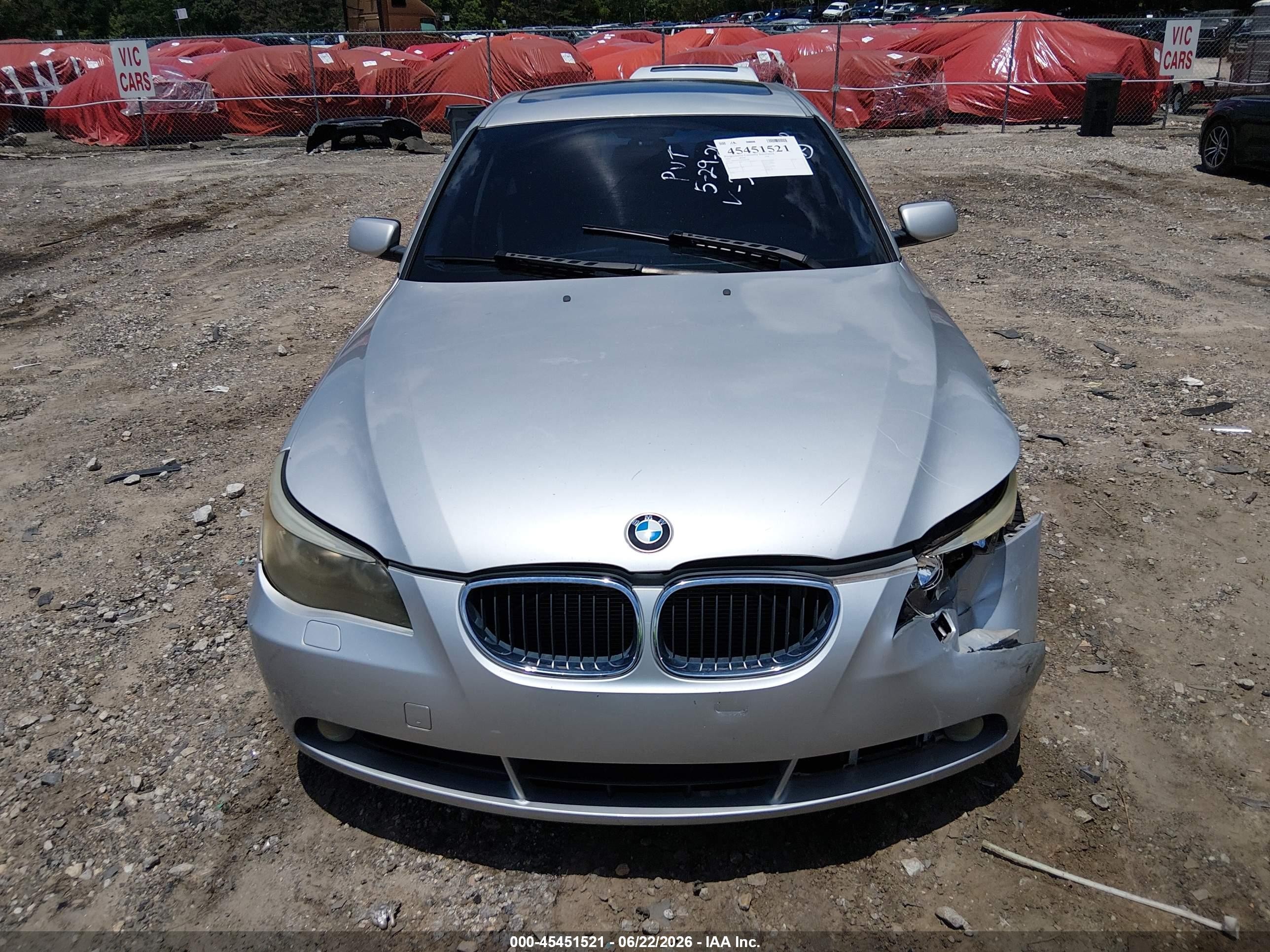 2004 Bmw 530i   Silver vin: WBANA73594B063690