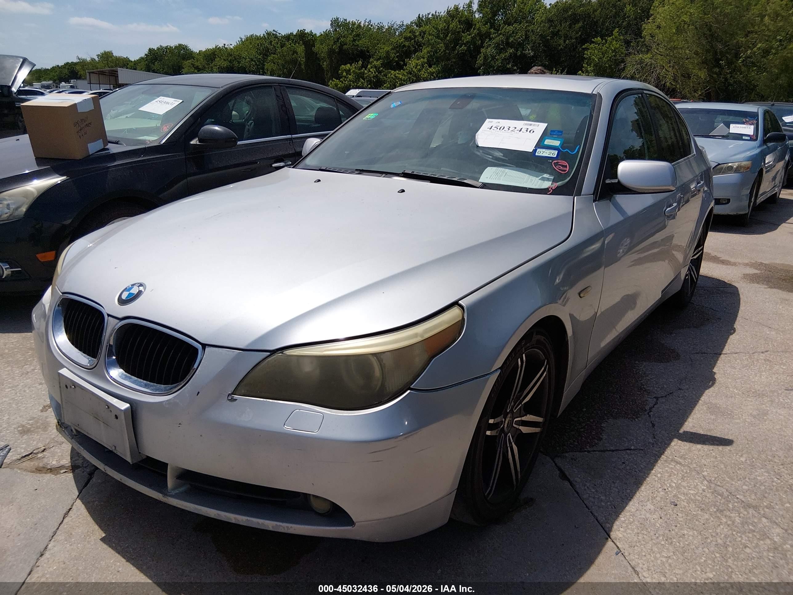 2004 Bmw 530i   Silver vin: WBANA73594B064502