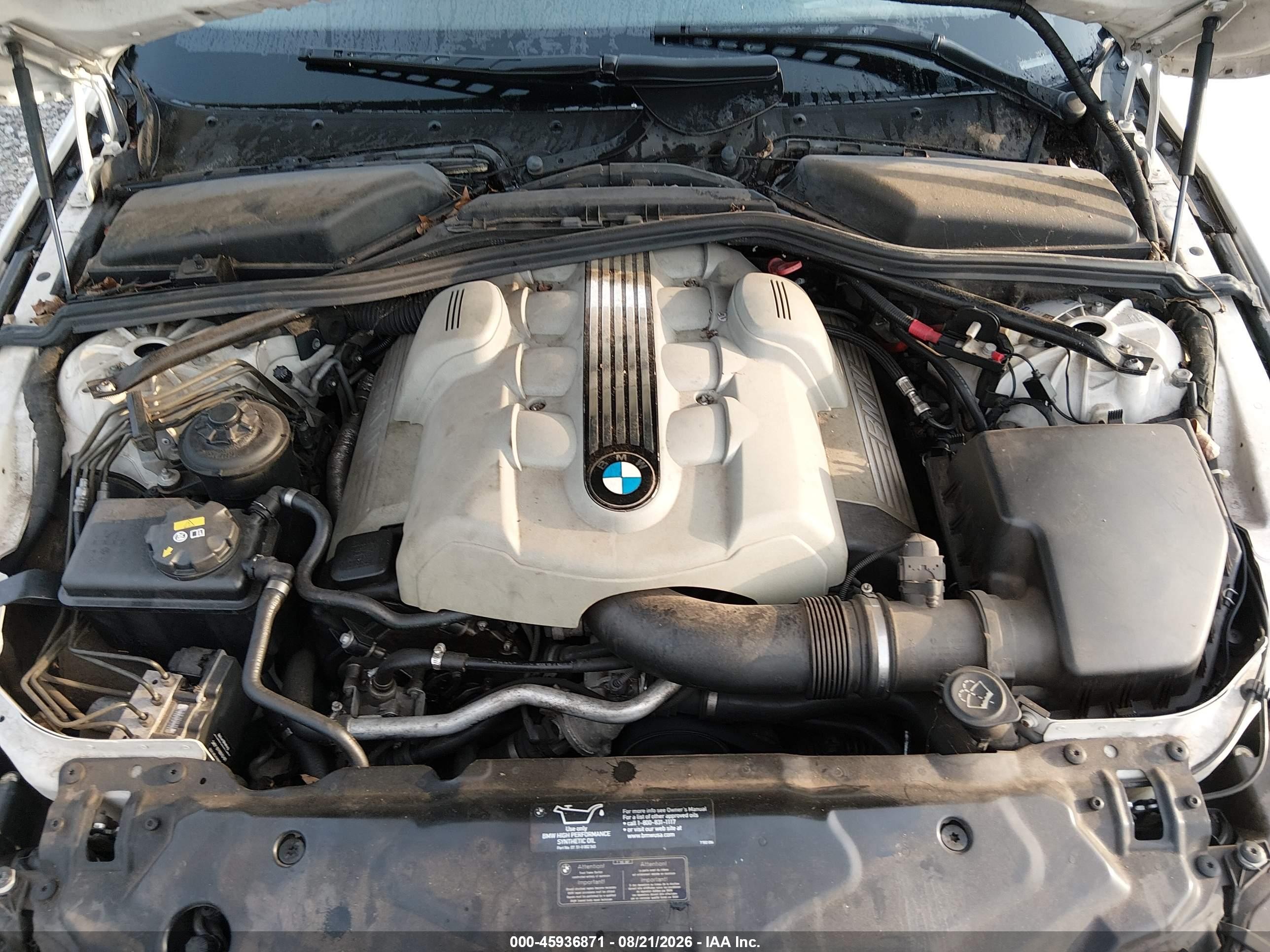 2004 Bmw 545i   Белый vin: WBANB33574B113668