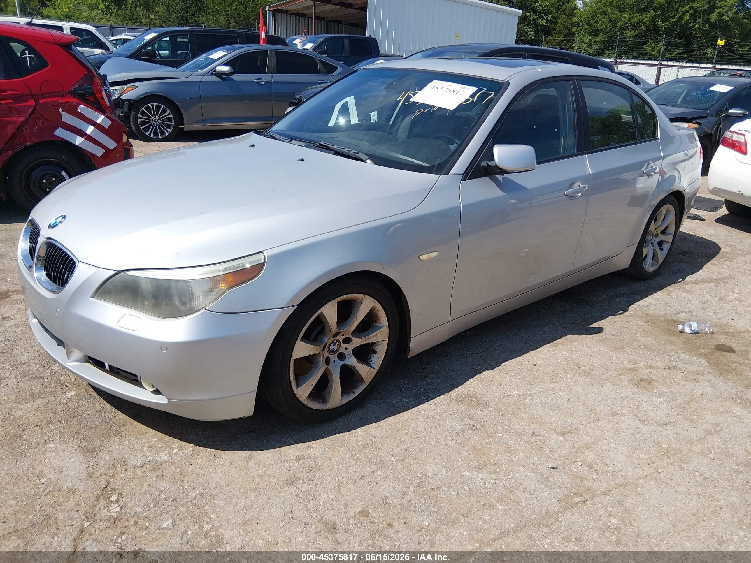 2006 Bmw 550i   Silver vin: WBANB53506CP01727