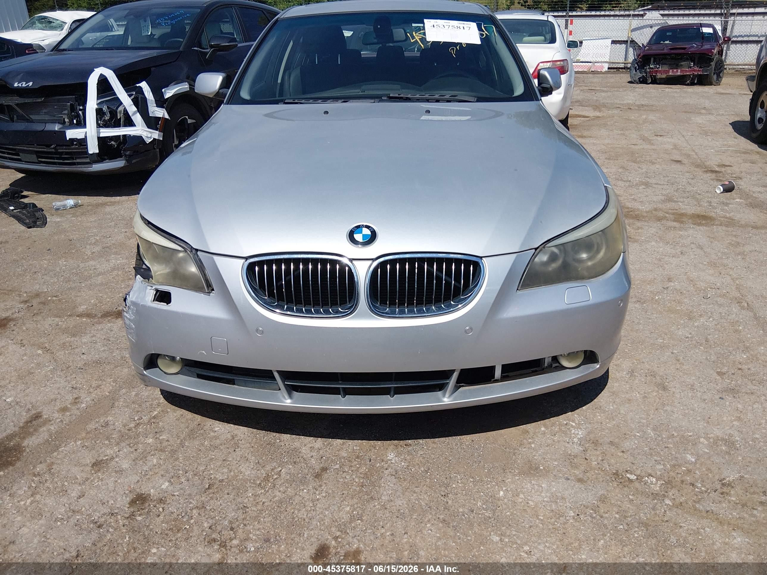 2006 Bmw 550i   Silver vin: WBANB53506CP01727
