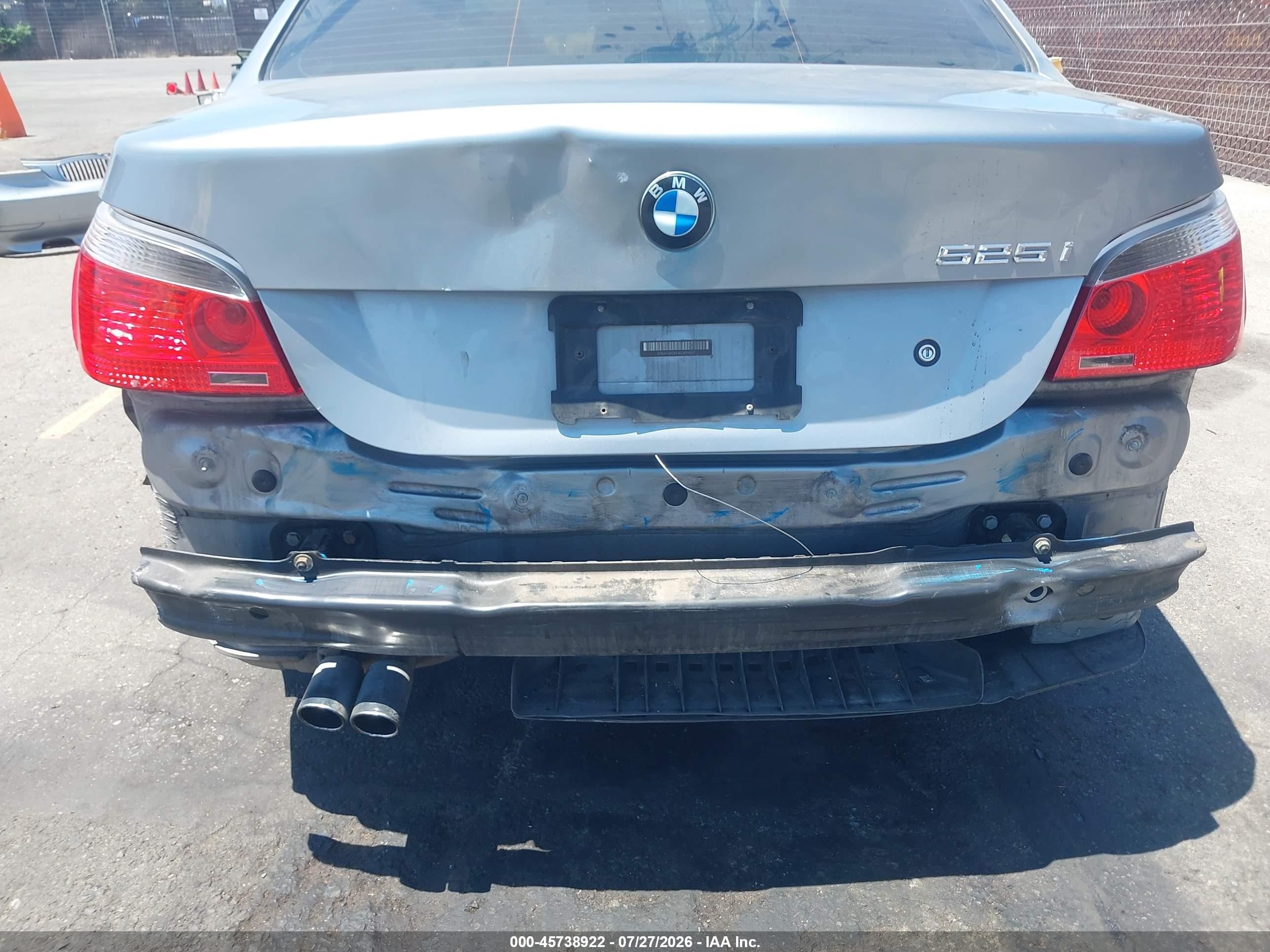 2006 Bmw 525i   Silver vin: WBANE53516CK91687