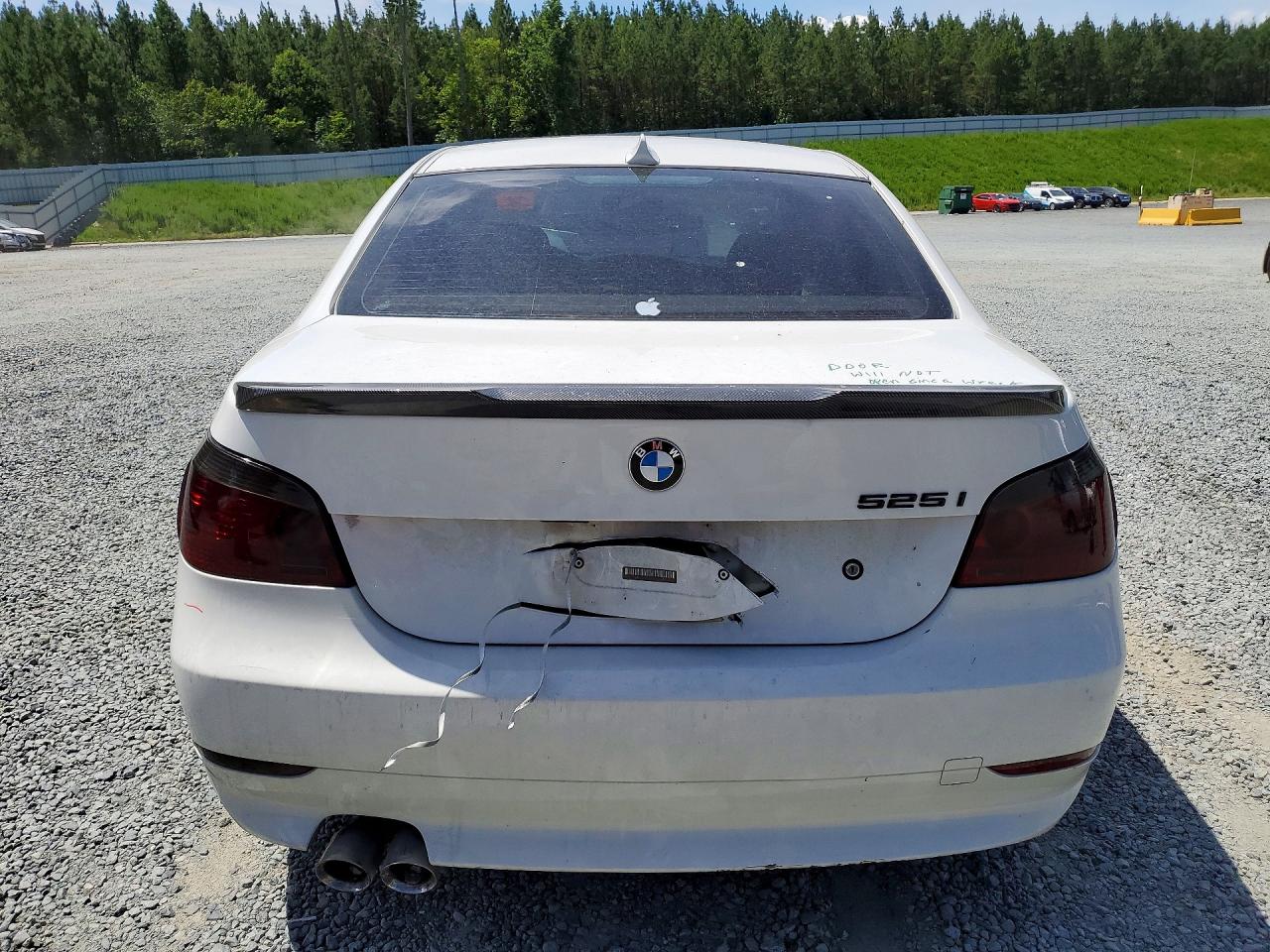 2007 Bmw 525 I White vin: WBANE53547CW64044