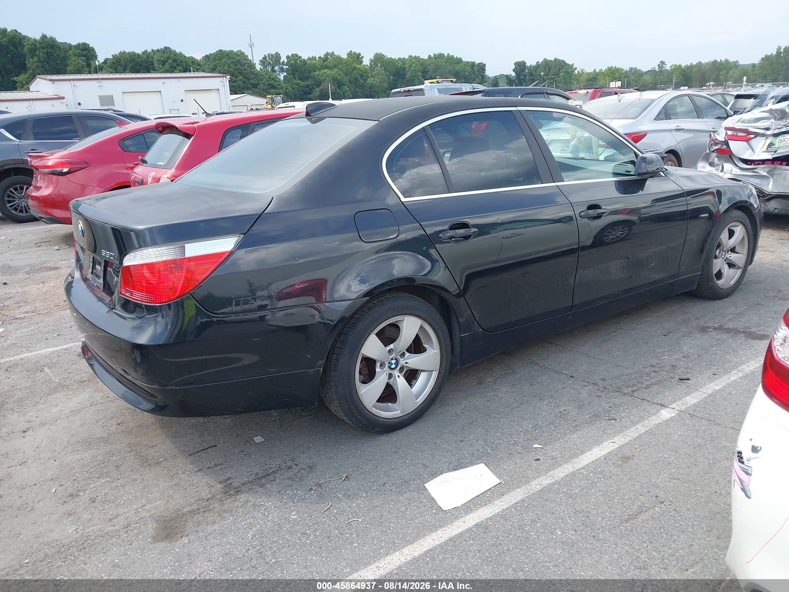 2007 Bmw 530i   Черный vin: WBANE73507CM50616