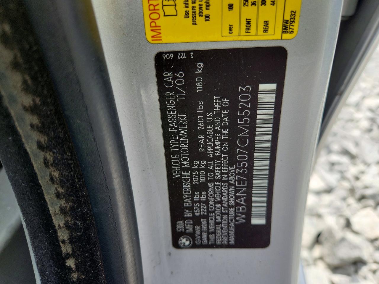 2007 Bmw 530 I Silver vin: WBANE73507CM55203