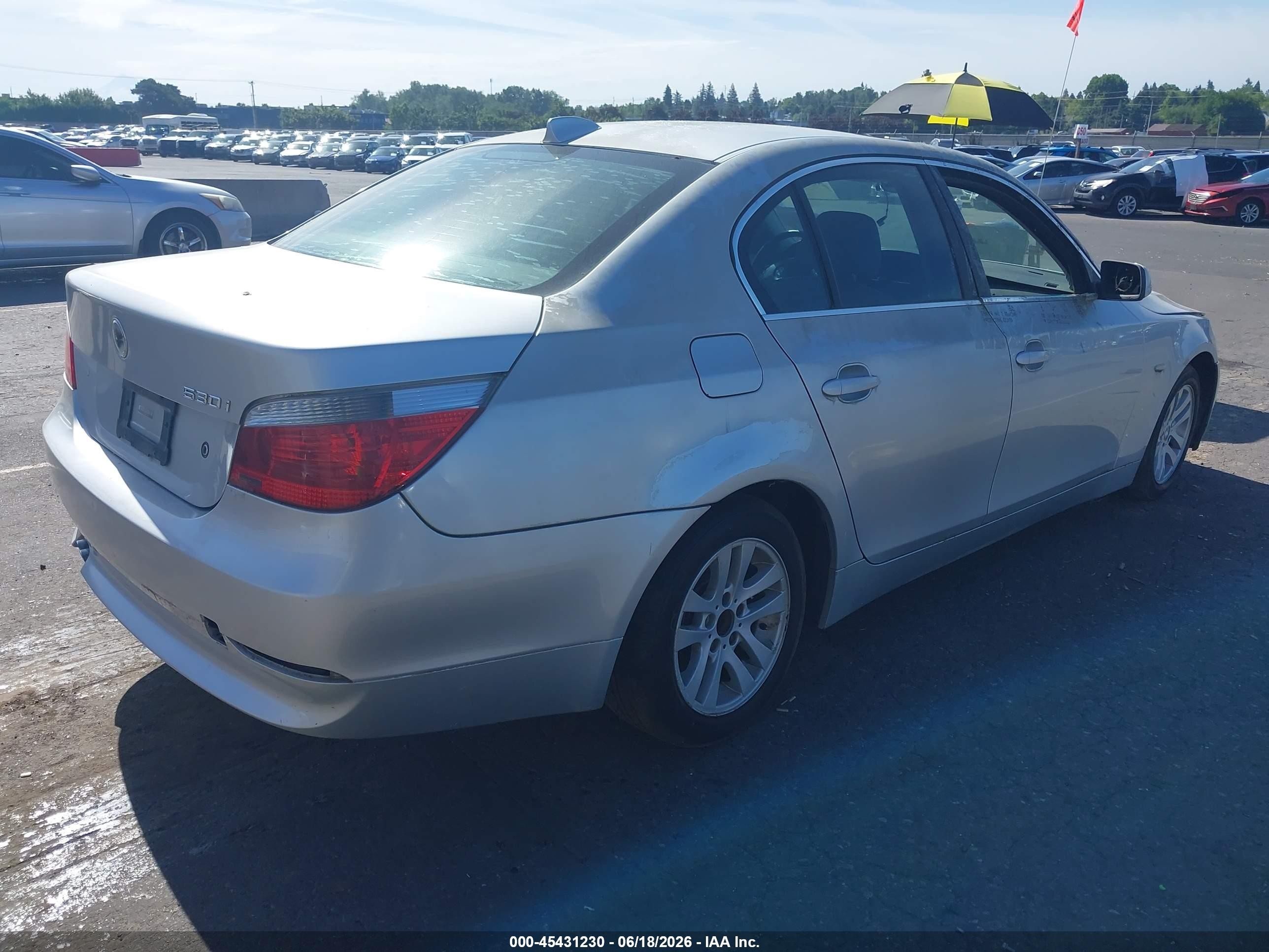 2006 Bmw 530i   Silver vin: WBANE73536CM34294