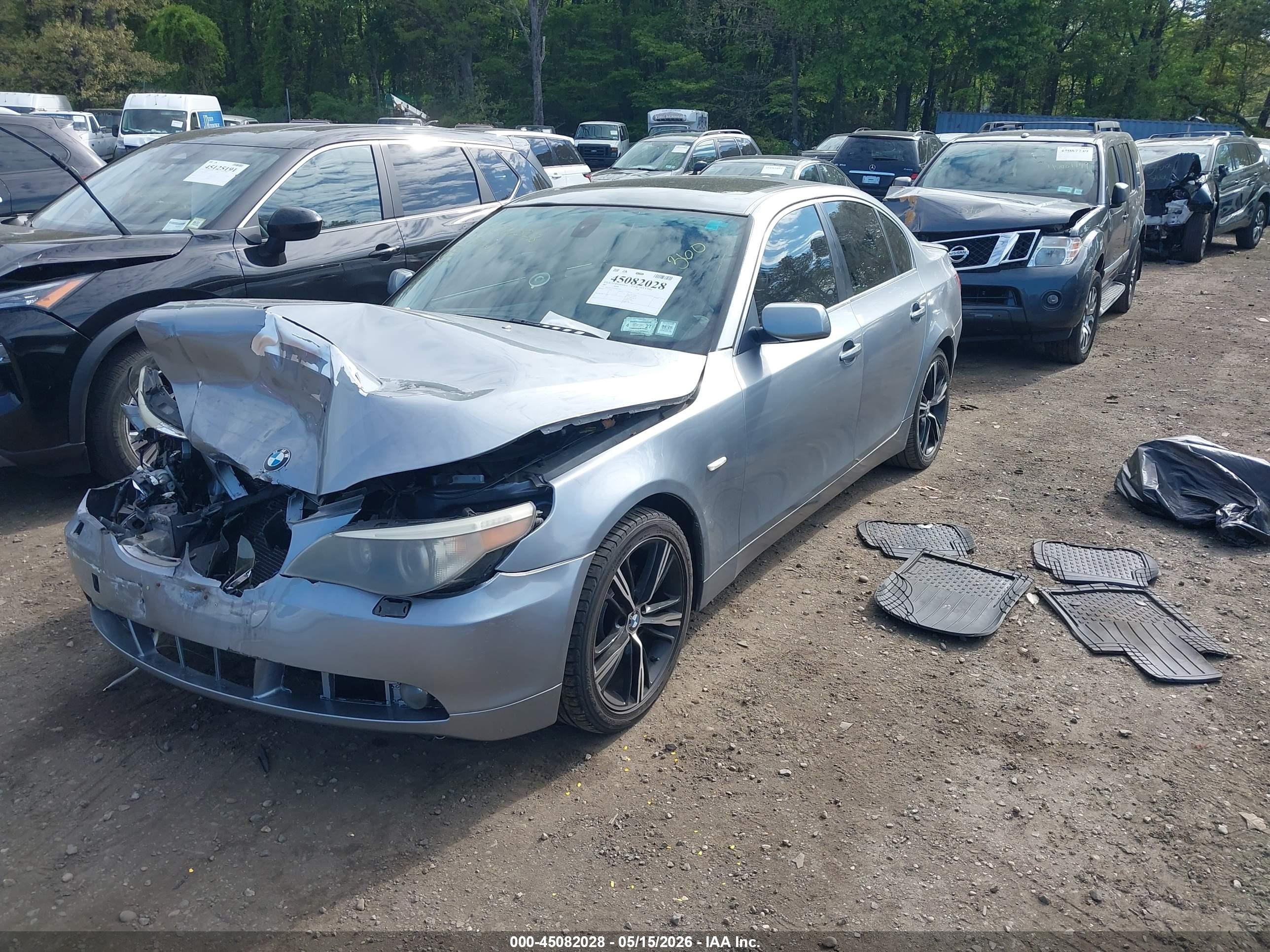 2007 Bmw 530i   Silver vin: WBANE73537CM56507
