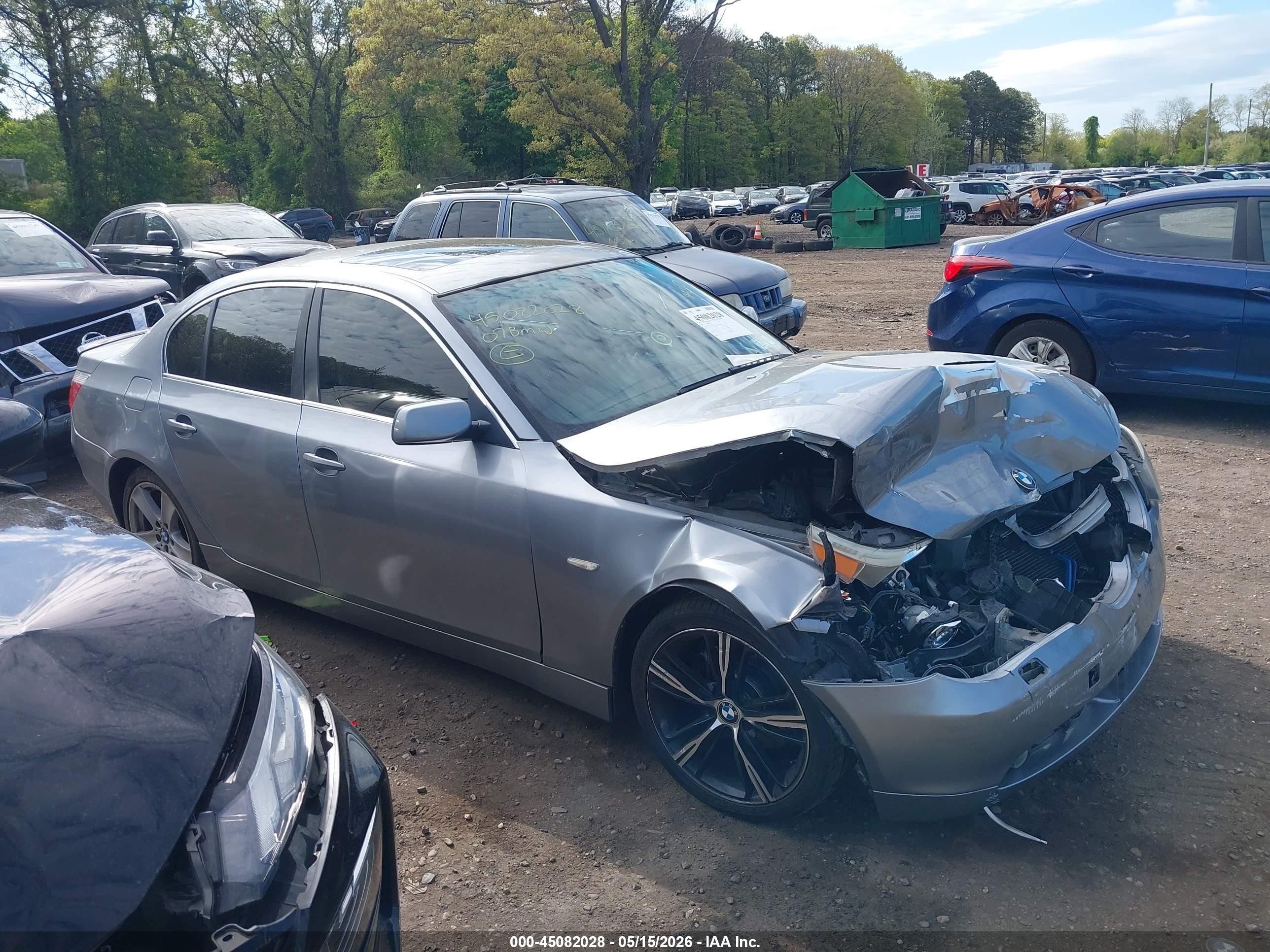 2007 Bmw 530i   Silver vin: WBANE73537CM56507
