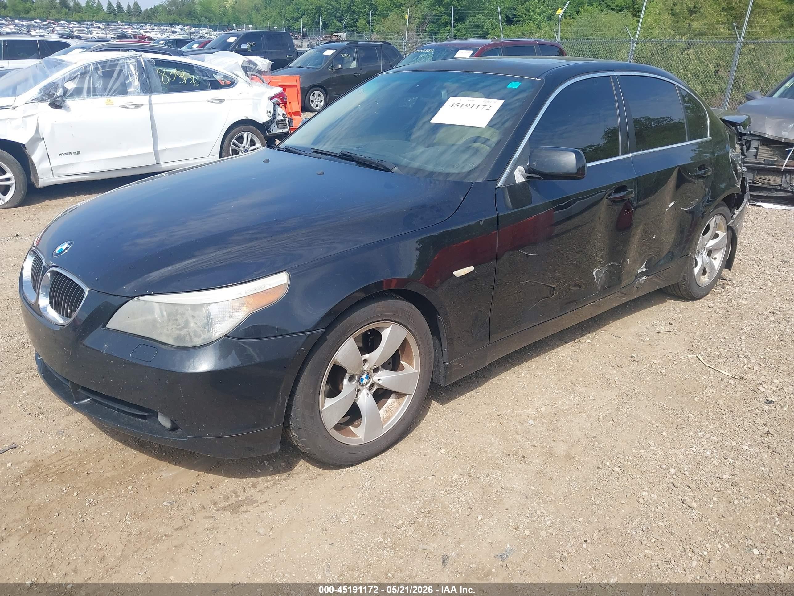2007 Bmw 530i   Black vin: WBANE73547CM44737
