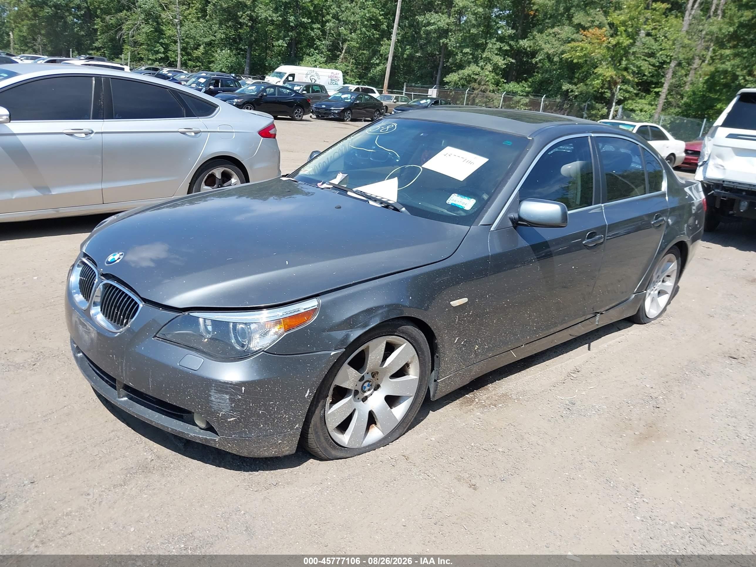 2007 Bmw 530i   Серый vin: WBANE73567CM55710