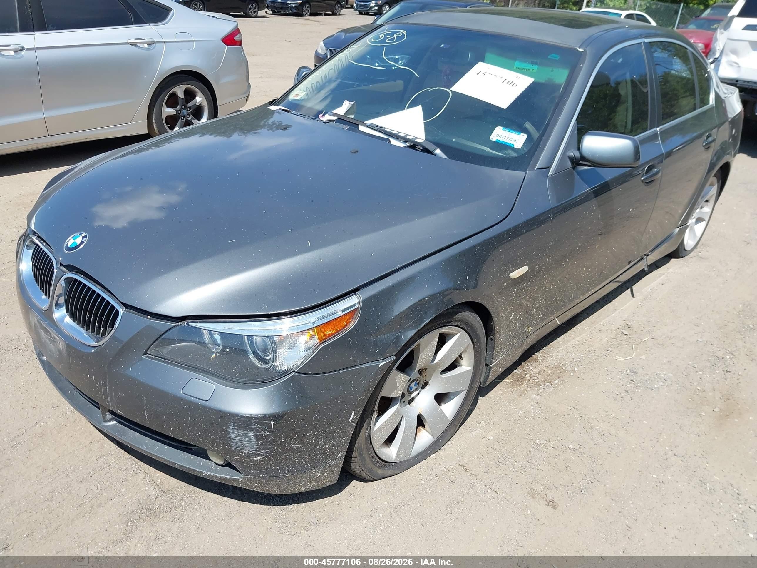 2007 Bmw 530i   Серый vin: WBANE73567CM55710