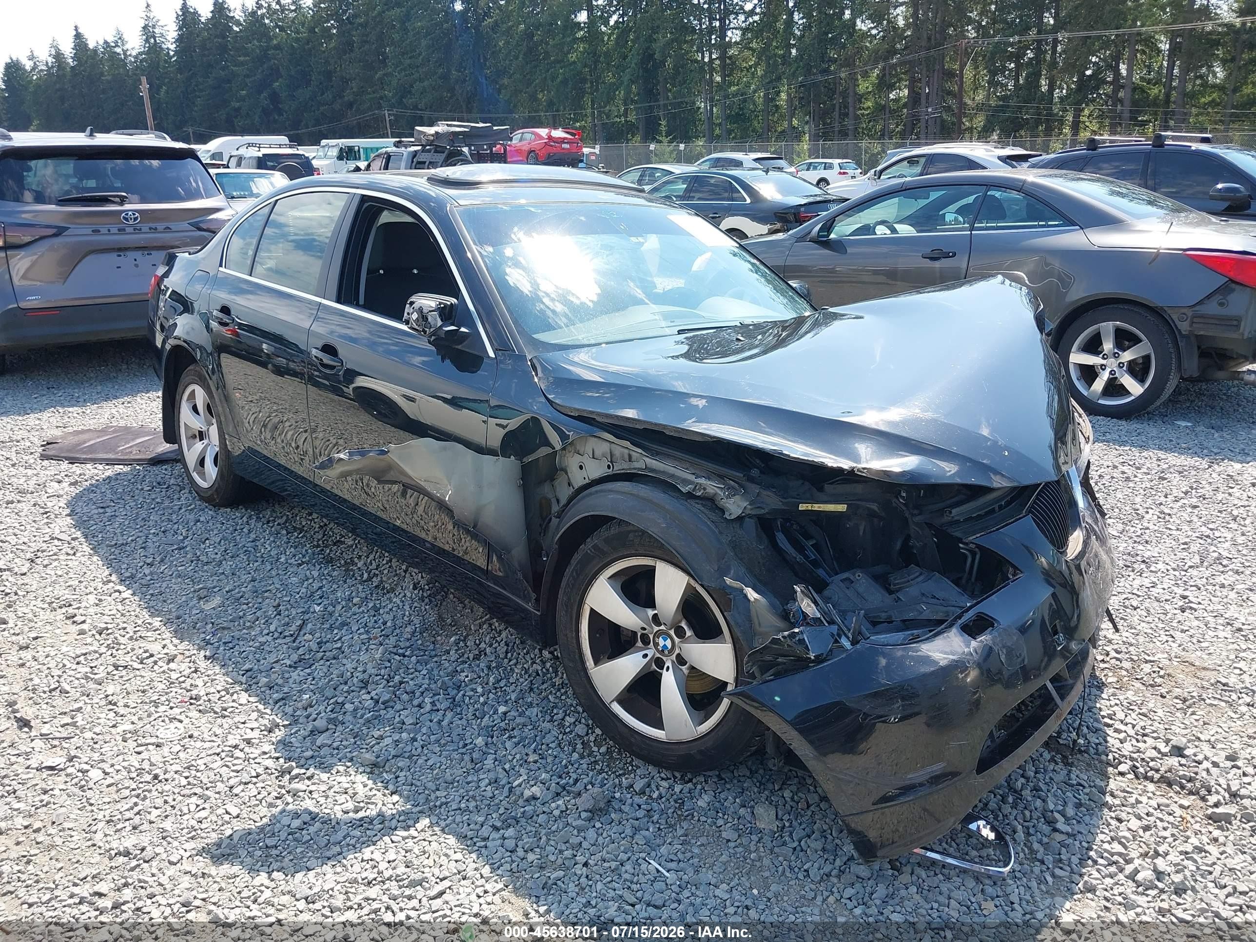 2007 Bmw 530i   Black vin: WBANE73597CM50971