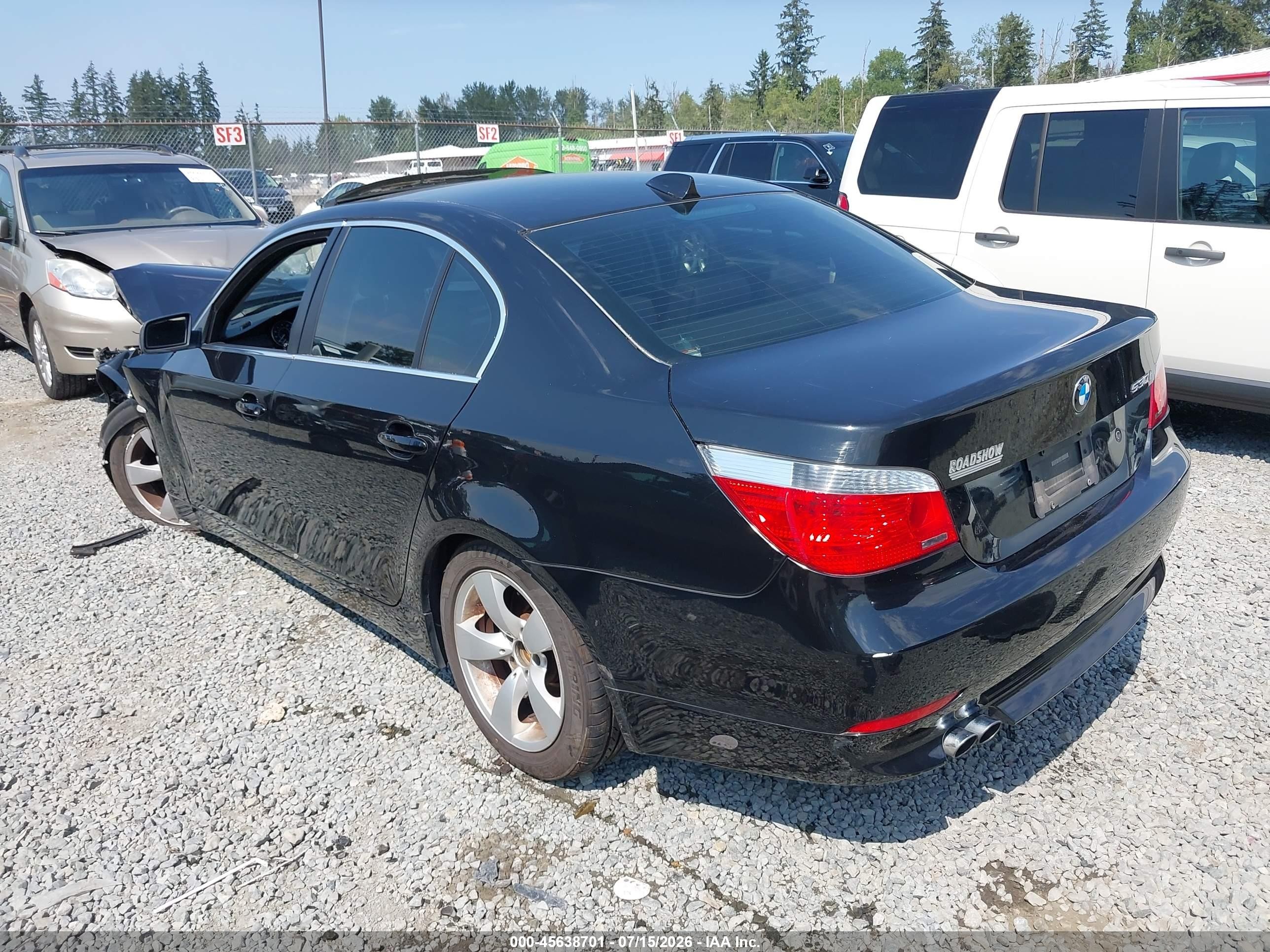 2007 Bmw 530i   Black vin: WBANE73597CM50971