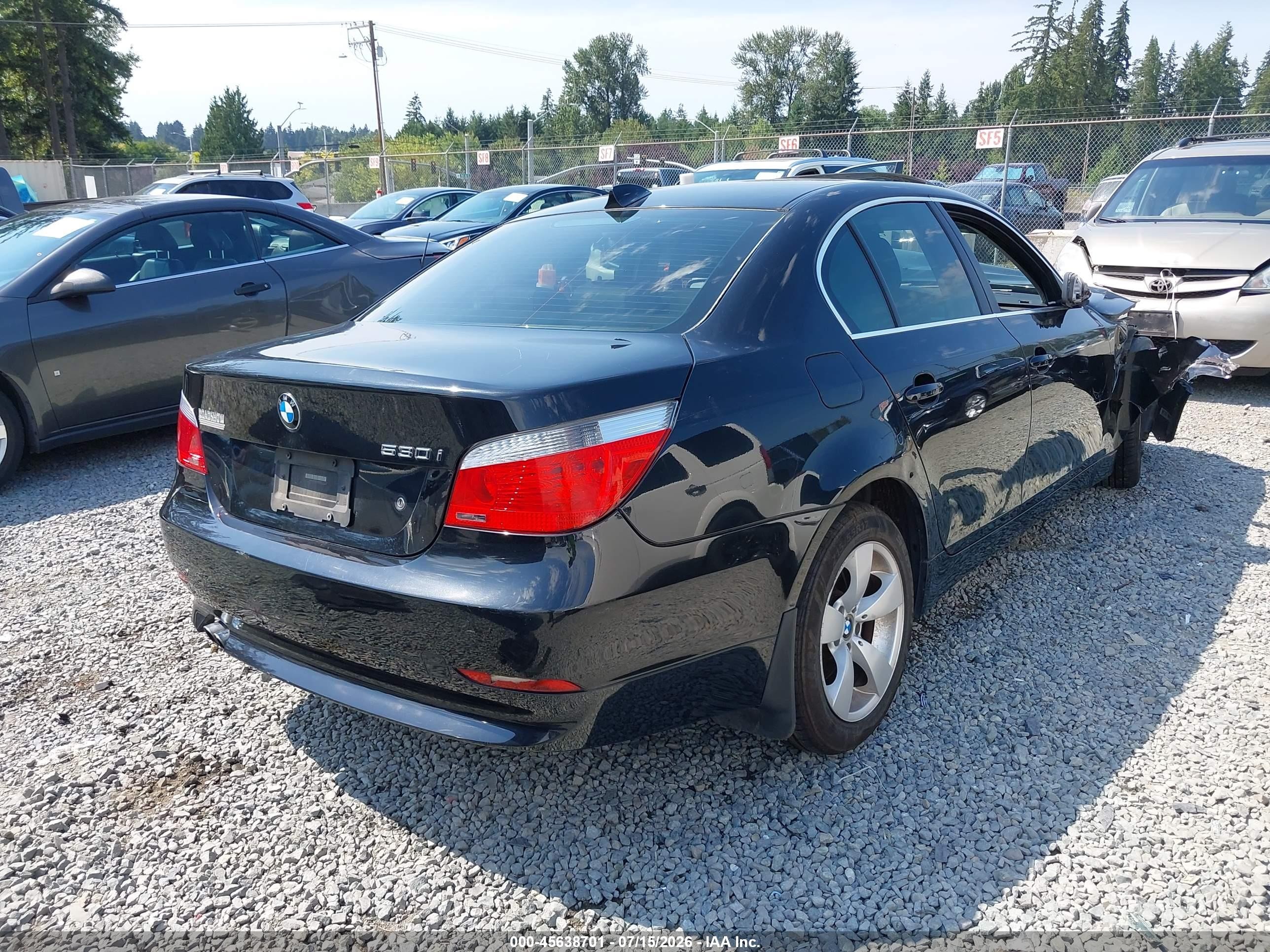 2007 Bmw 530i   Black vin: WBANE73597CM50971