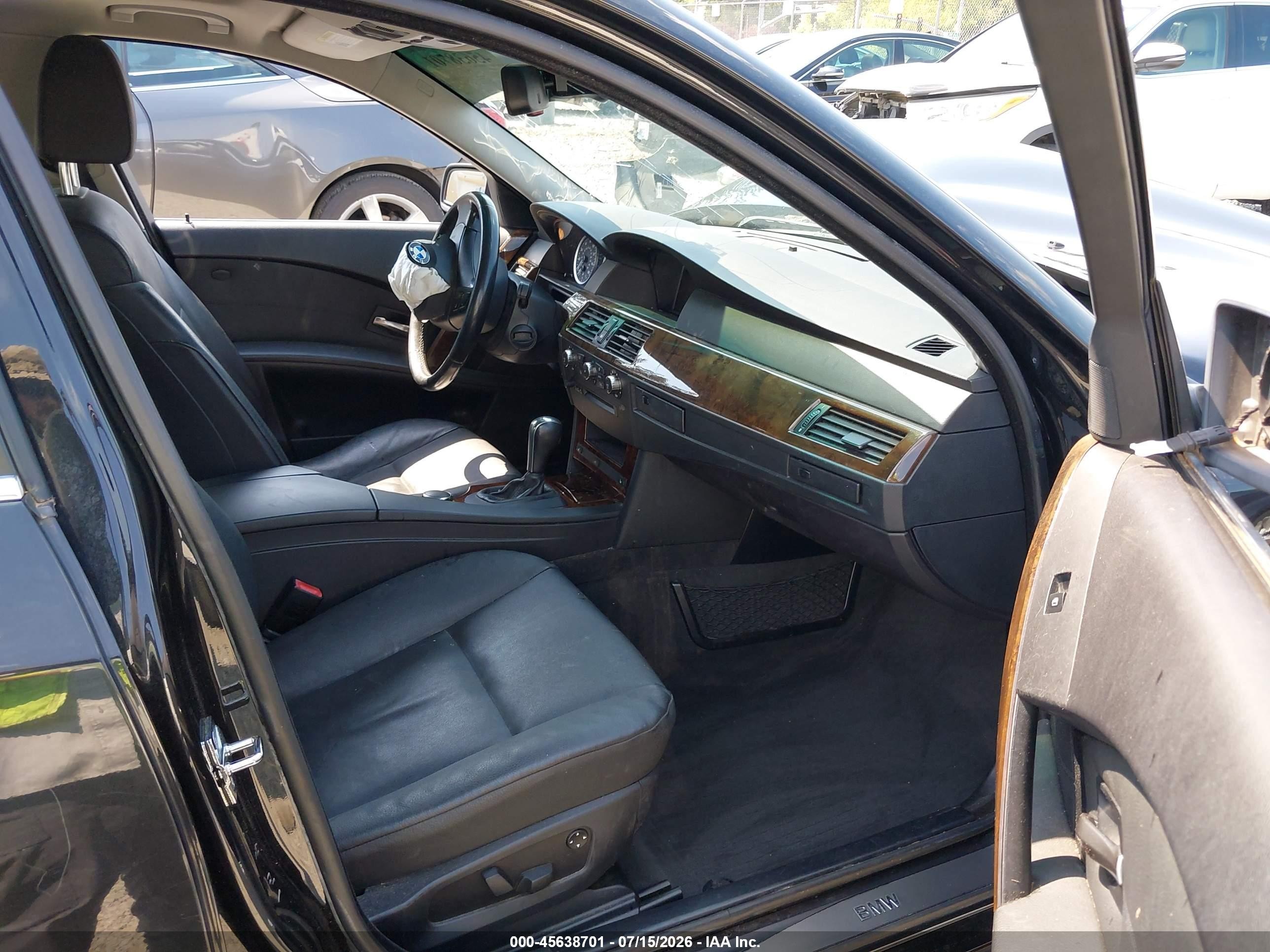 2007 Bmw 530i   Black vin: WBANE73597CM50971