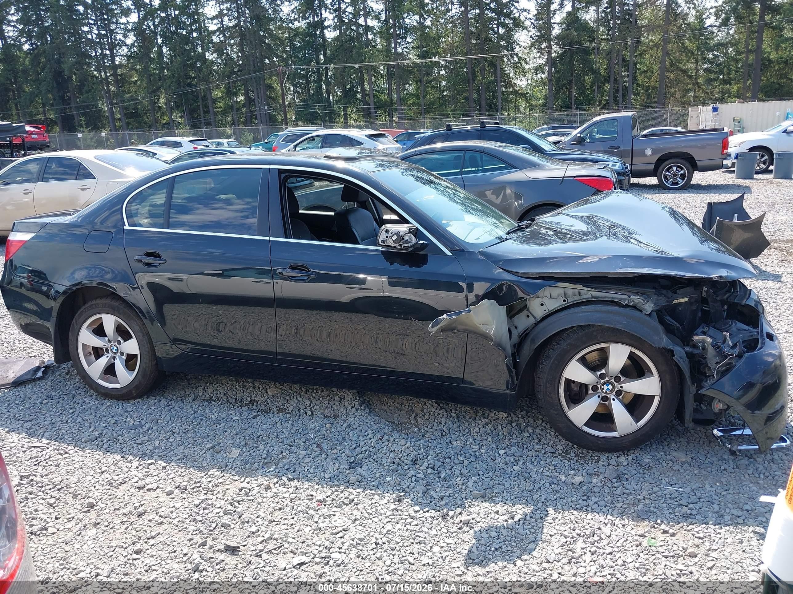 2007 Bmw 530i   Black vin: WBANE73597CM50971
