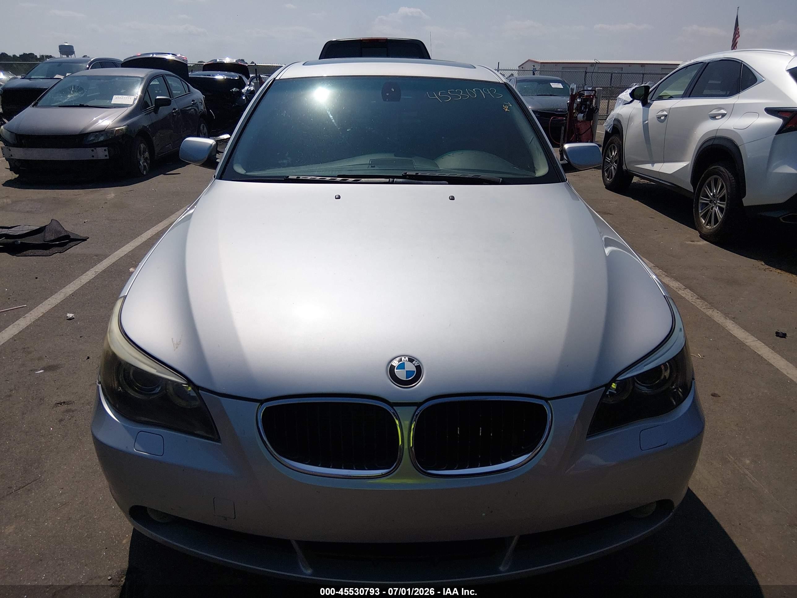2006 Bmw 530i Silver vin: WBANE735X6CM30470