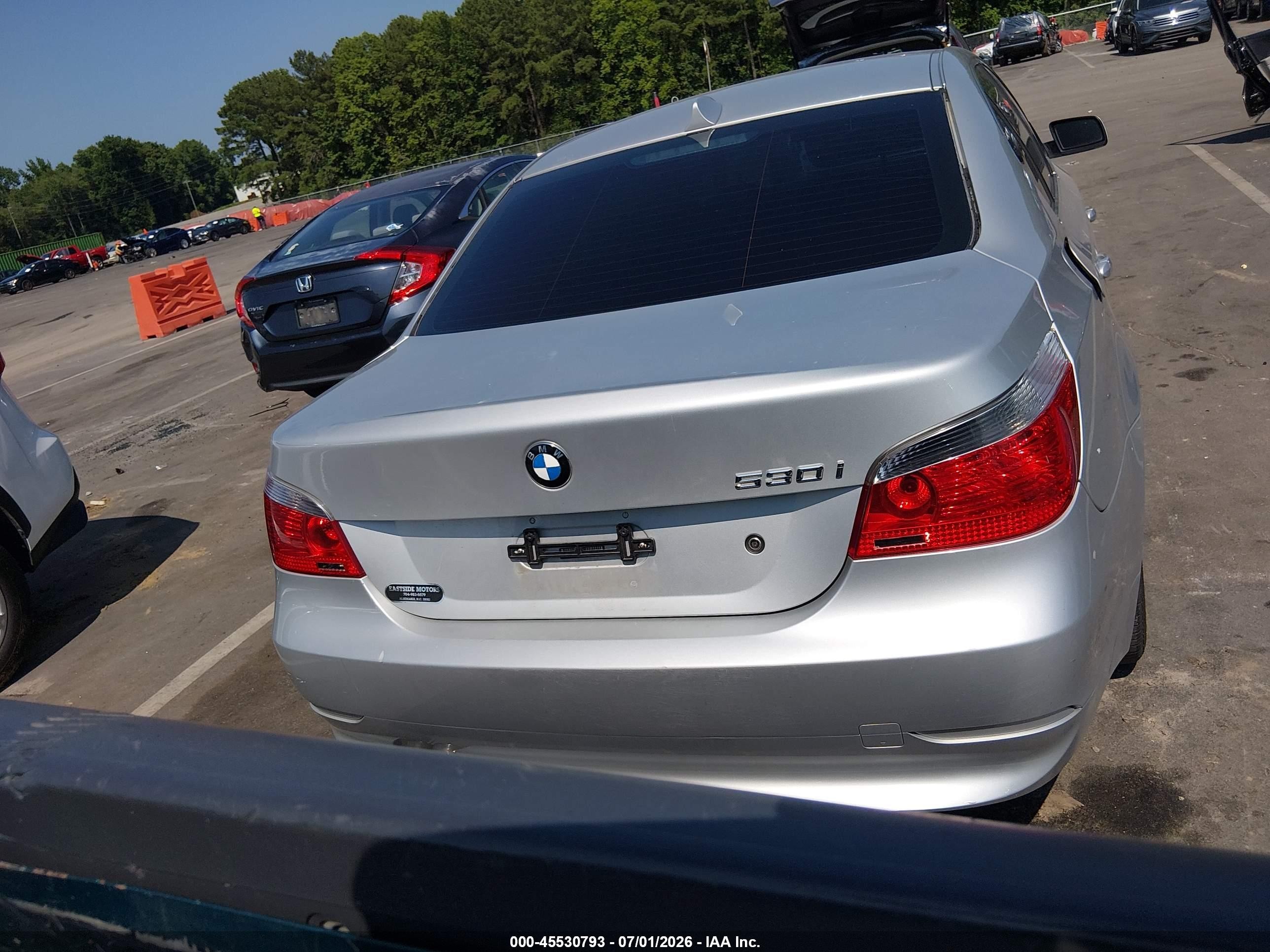 2006 Bmw 530i Silver vin: WBANE735X6CM30470