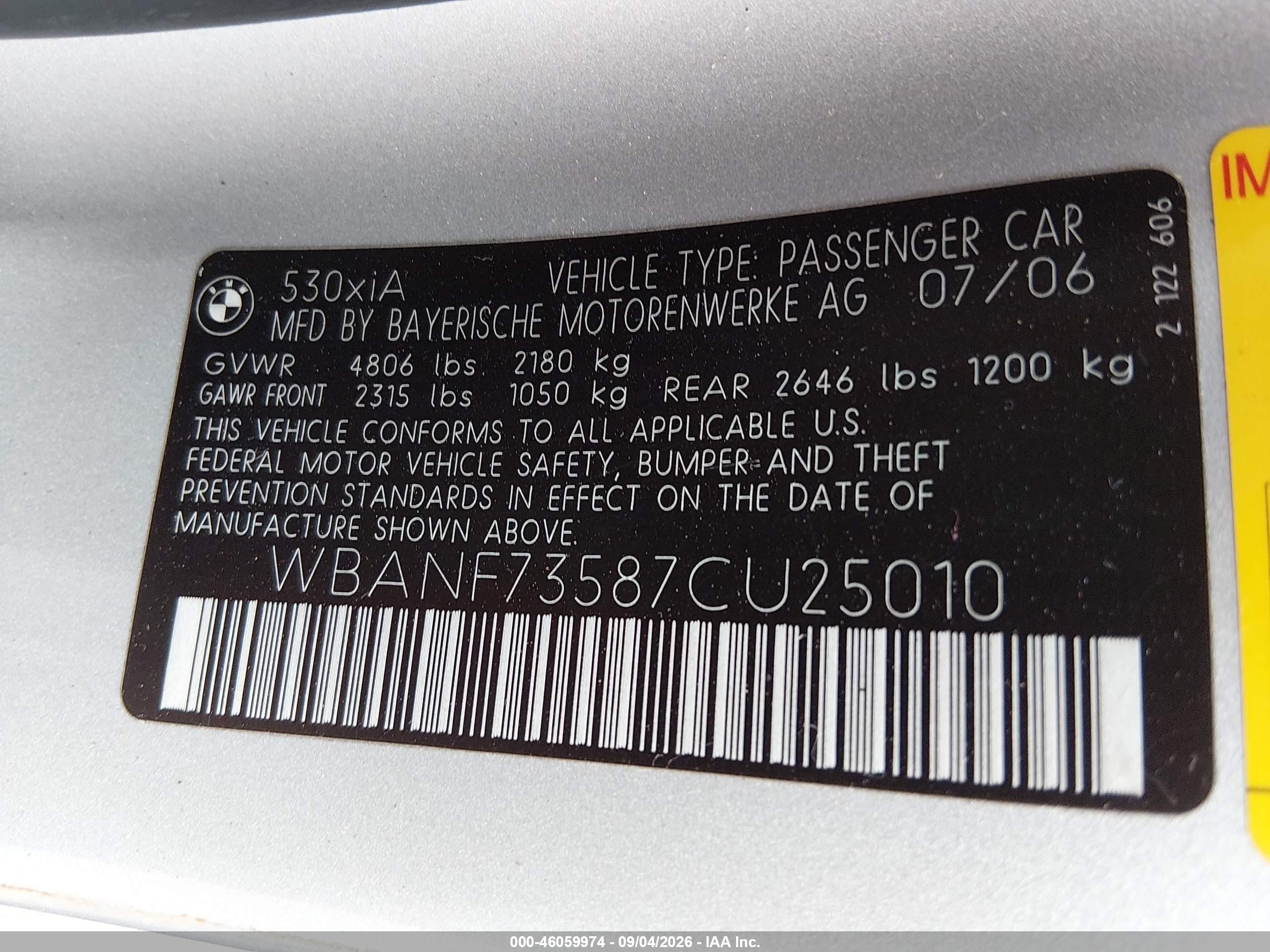 2007 Bmw 530xi   Silver vin: WBANF73587CU25010