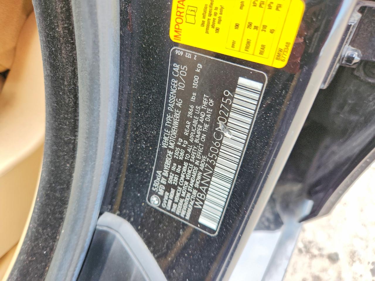 2006 Bmw 530 Xit Black vin: WBANN73506CN02759