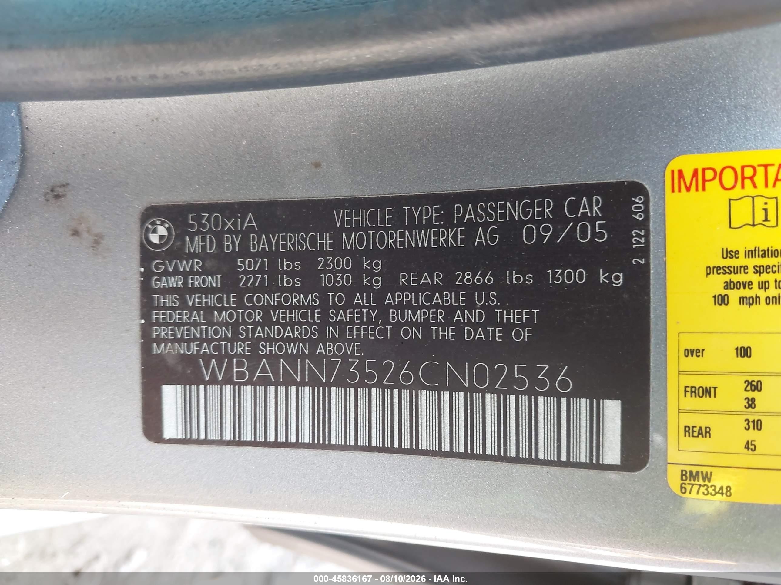 2006 Bmw 530xit   Pewter vin: WBANN73526CN02536