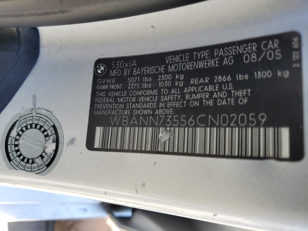 2006 Bmw 530 Xit Silver vin: WBANN73556CN02059