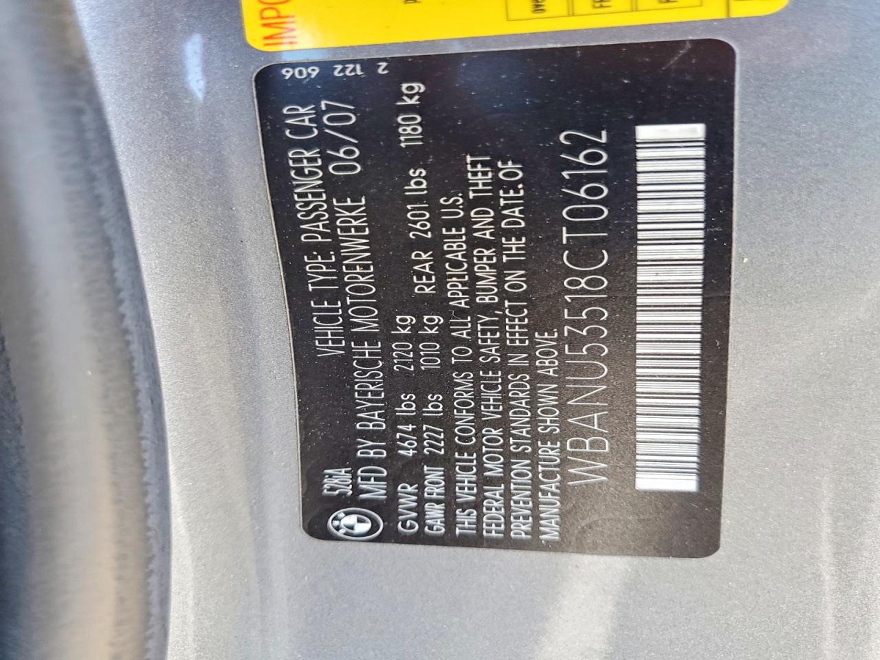 2008 Bmw 528 I Gray vin: WBANU53518CT06162