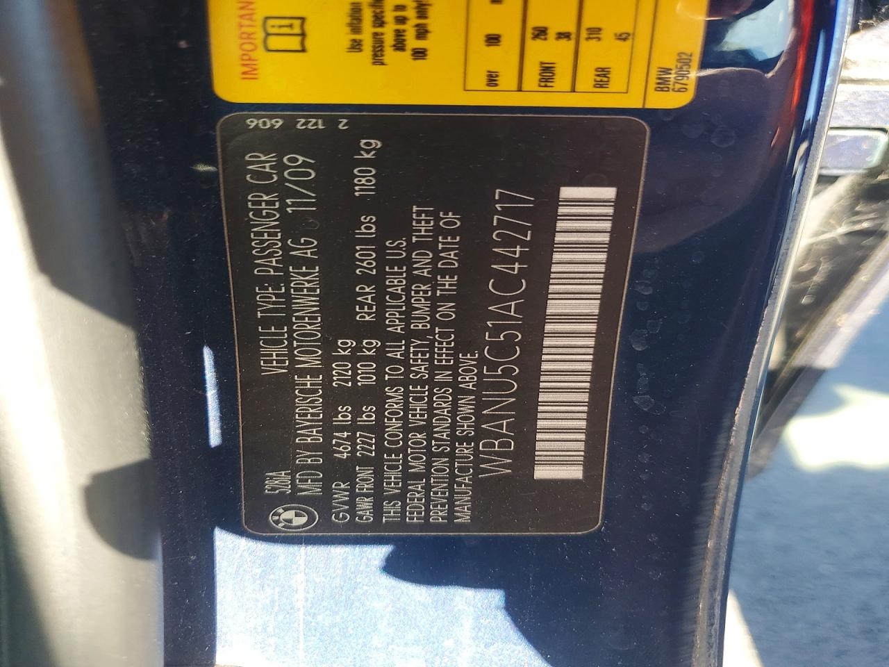 2010 Bmw 528 I Blue vin: WBANU5C51AC442717