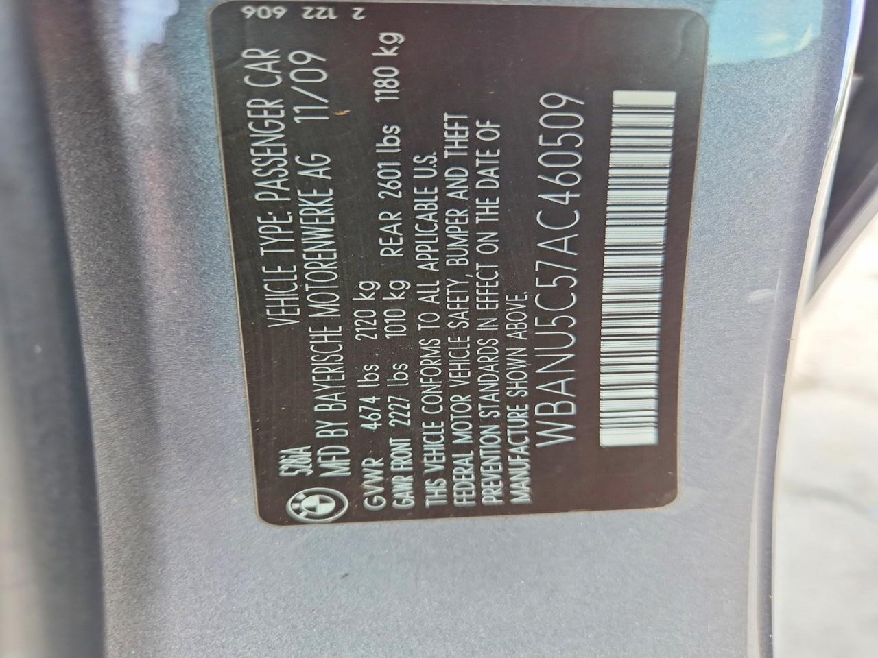 2010 Bmw 528 I Silver vin: WBANU5C57AC460509