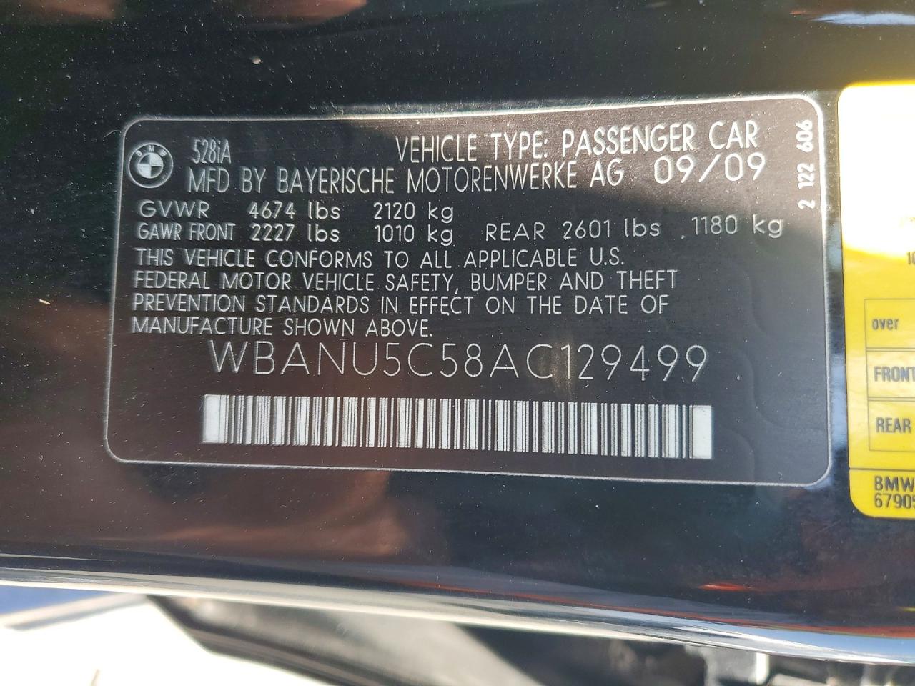 2010 Bmw 528 I Black vin: WBANU5C58AC129499