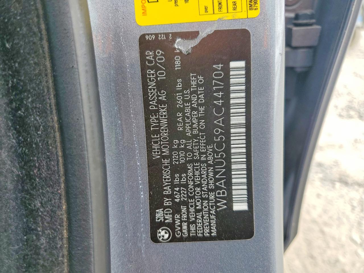 2010 Bmw 528 I Gray vin: WBANU5C59AC441704