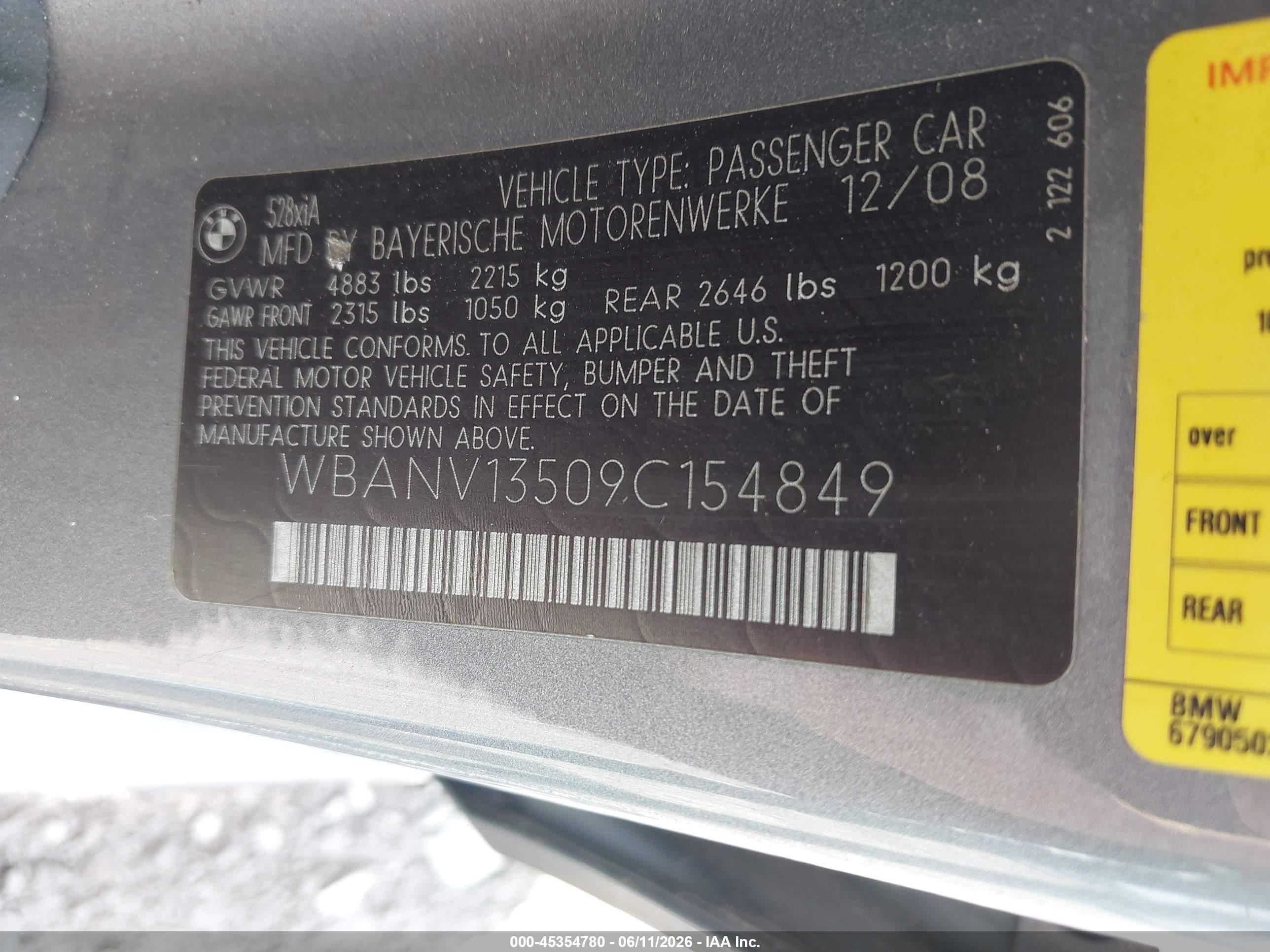 2009 Bmw 528i Xdrive Silver vin: WBANV13509C154849