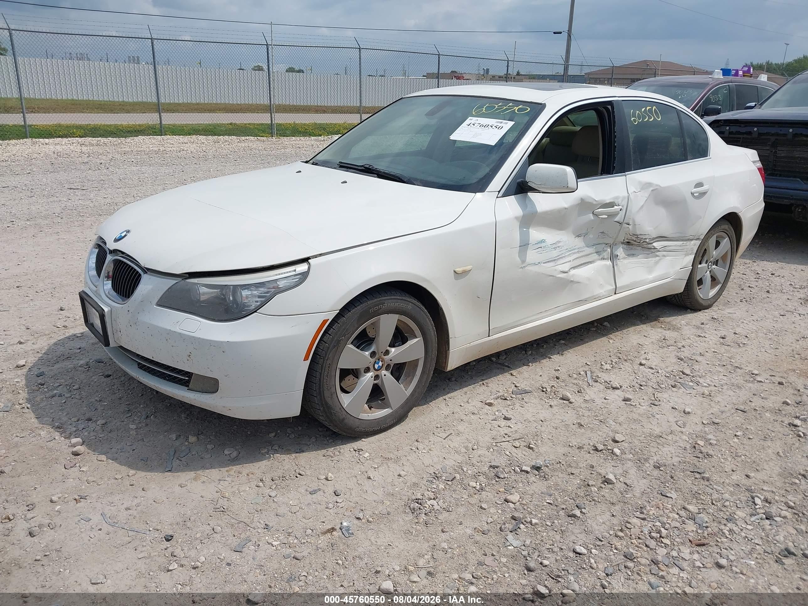 2008 Bmw 528xi   White vin: WBANV13528CZ53496