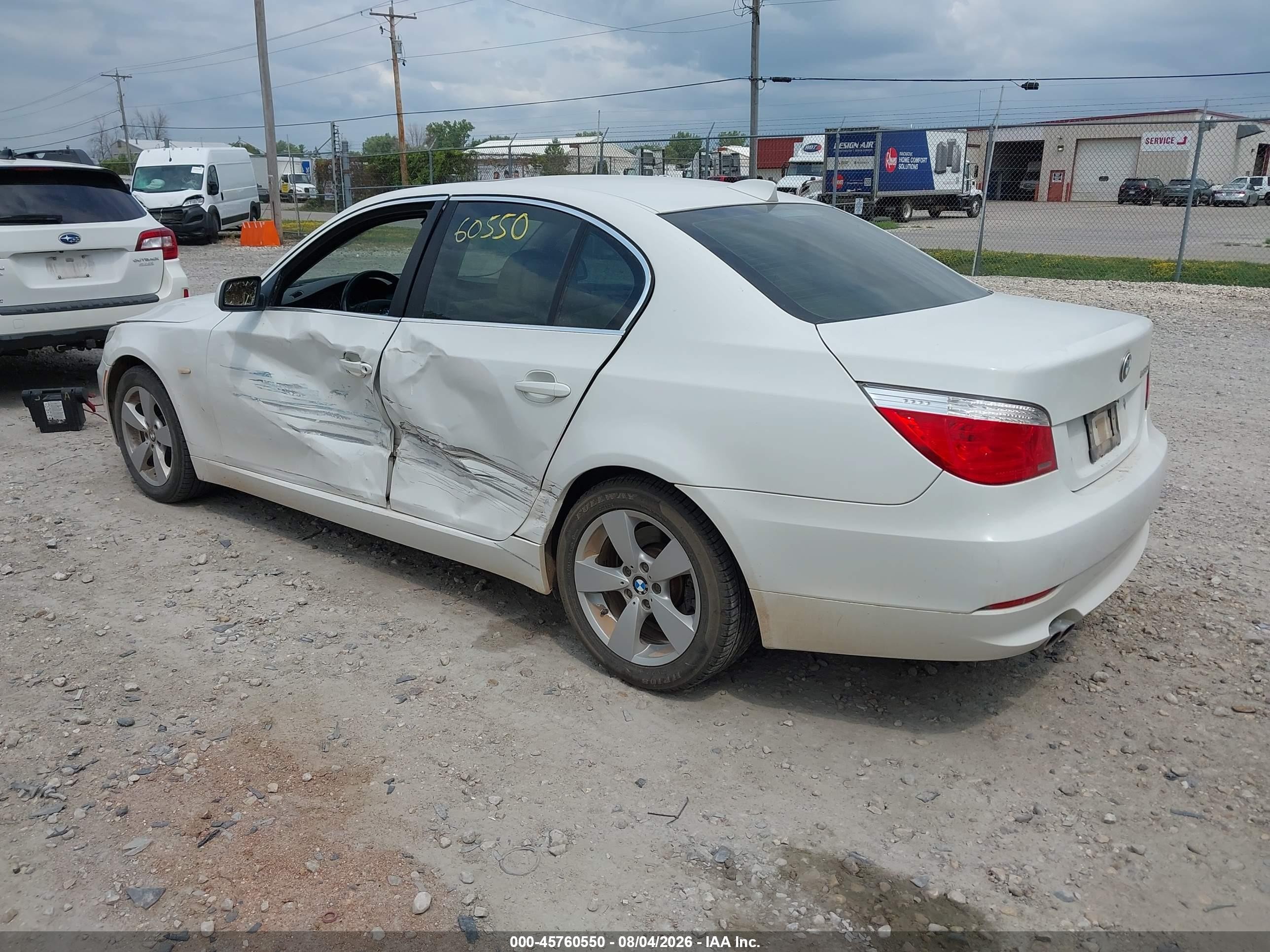 2008 Bmw 528xi   White vin: WBANV13528CZ53496