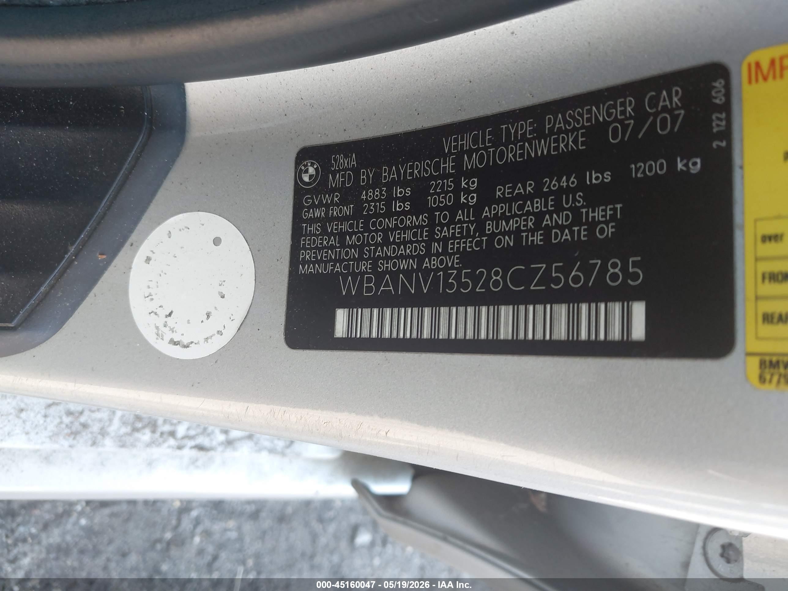 2008 Bmw 528xi   Silver vin: WBANV13528CZ56785