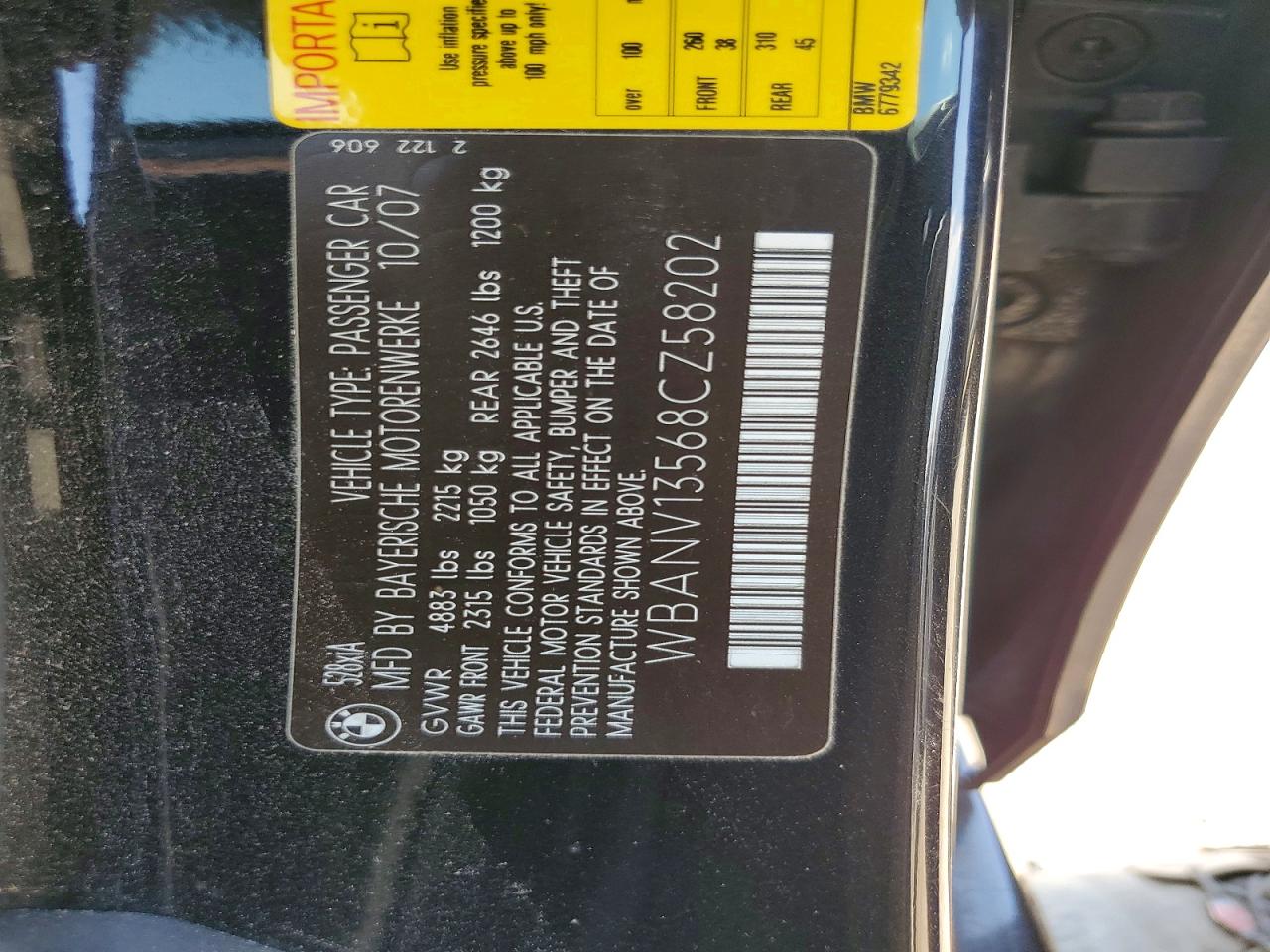 2008 Bmw 528 Xi Charcoal vin: WBANV13568CZ58202