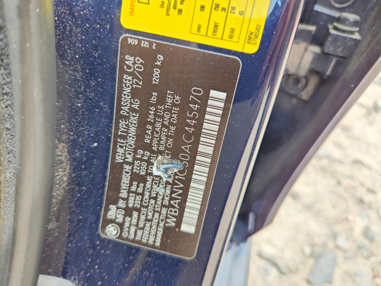 2010 Bmw 528 Xi Синий vin: WBANV1C50AC445470