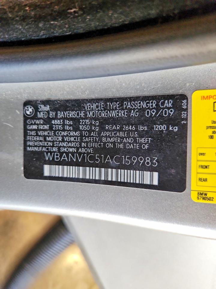 2010 Bmw 528i Tan vin: WBANV1C51AC159983