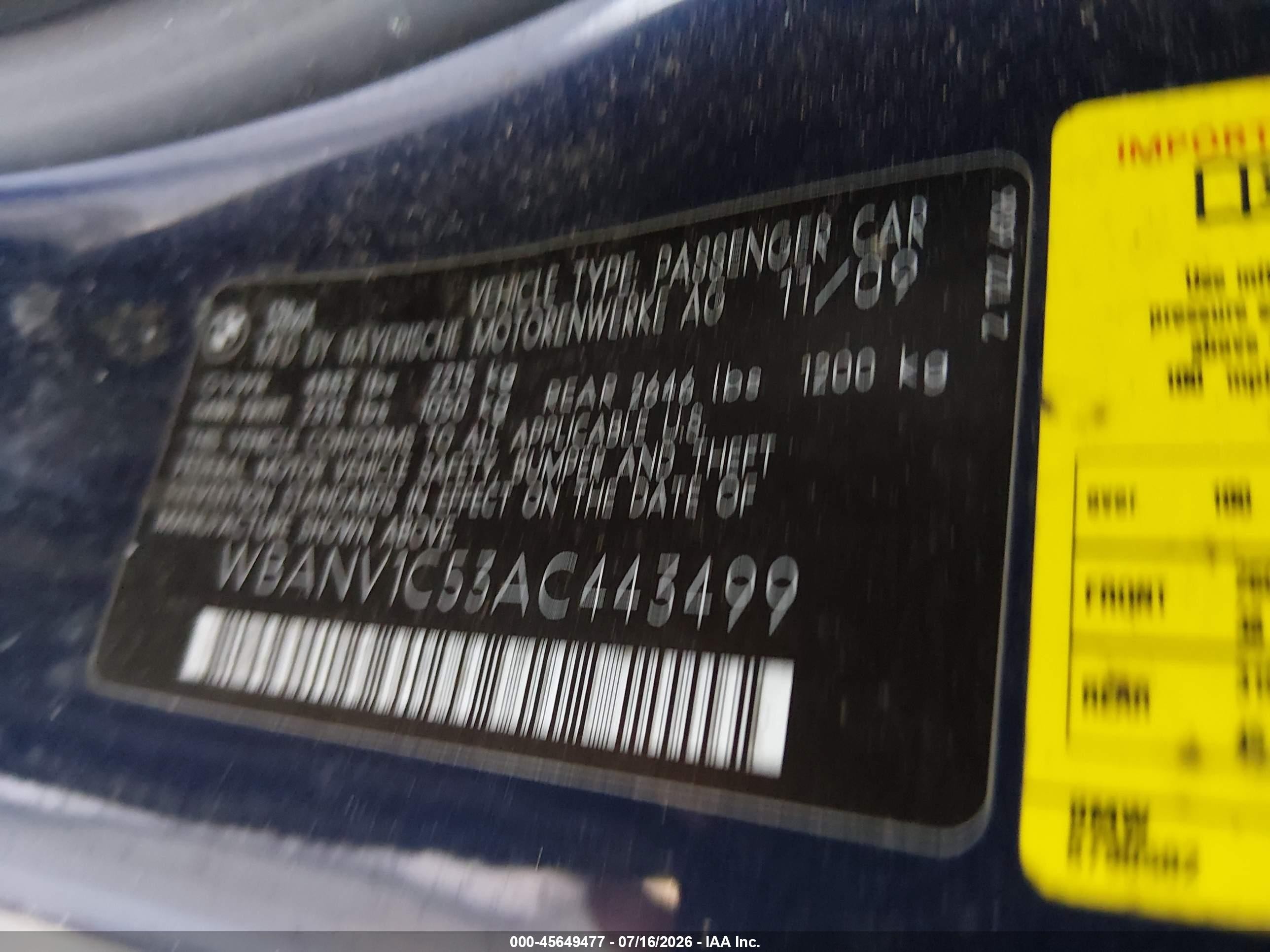 2010 Bmw 528i Xdrive Blue vin: WBANV1C53AC443499